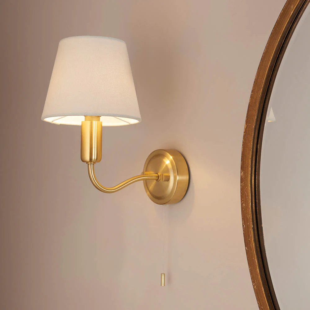 Yale 1Lt Bathroom Wall Light IP44 - Satin Gold/Chrome - Image 4