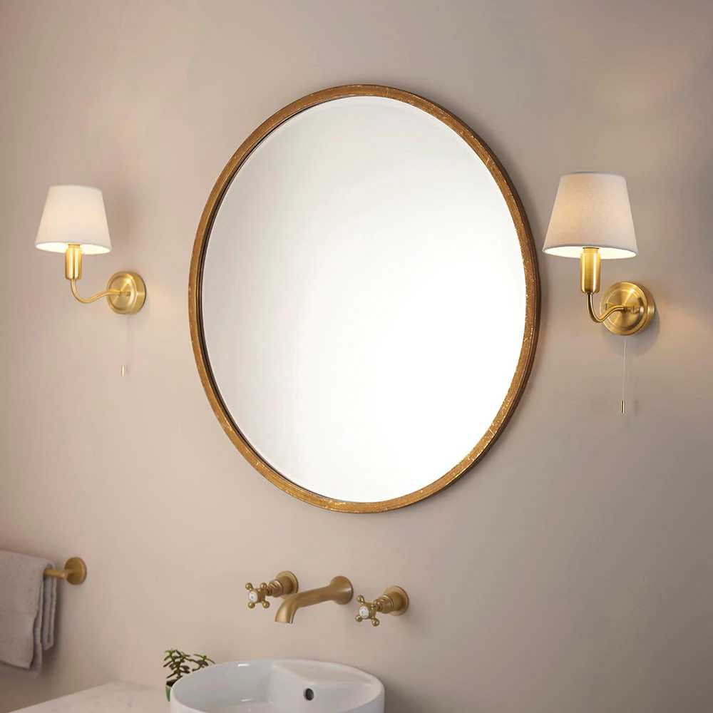 Yale 1Lt Bathroom Wall Light IP44 - Satin Gold/Chrome - Image 5