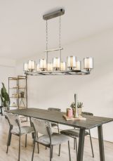 Yara 10 Light Antique Brass Long Pendant - Image 3