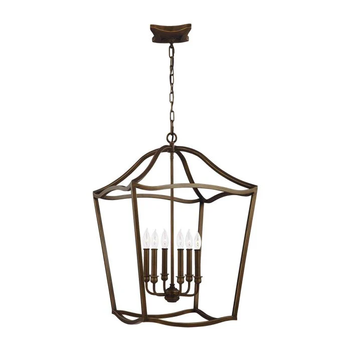 Yarmouth 3/4/6 Light Pendant - Painted Aged Brass - Image 2