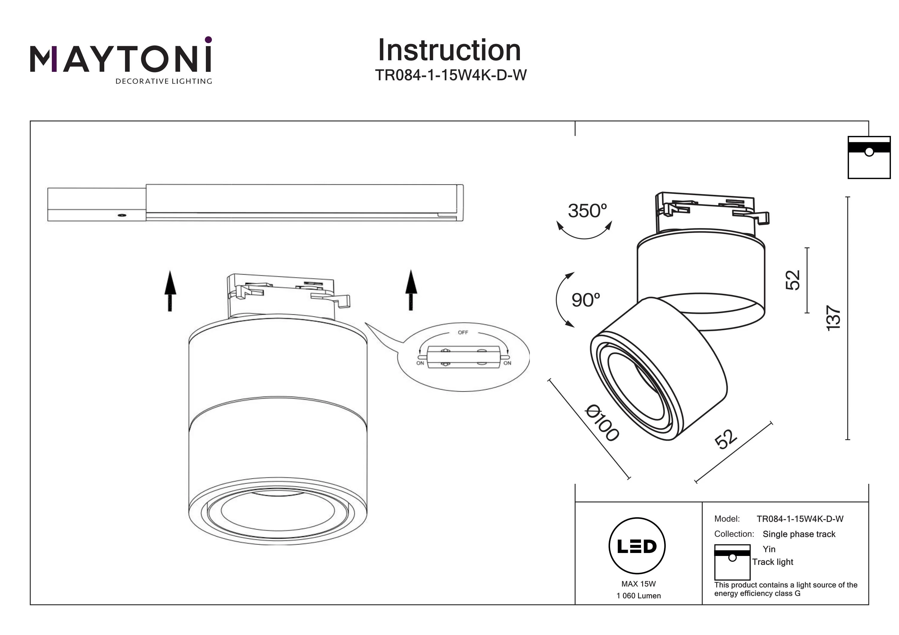 Yin Unity Track Light Integrated LED Dimmable - Image 8