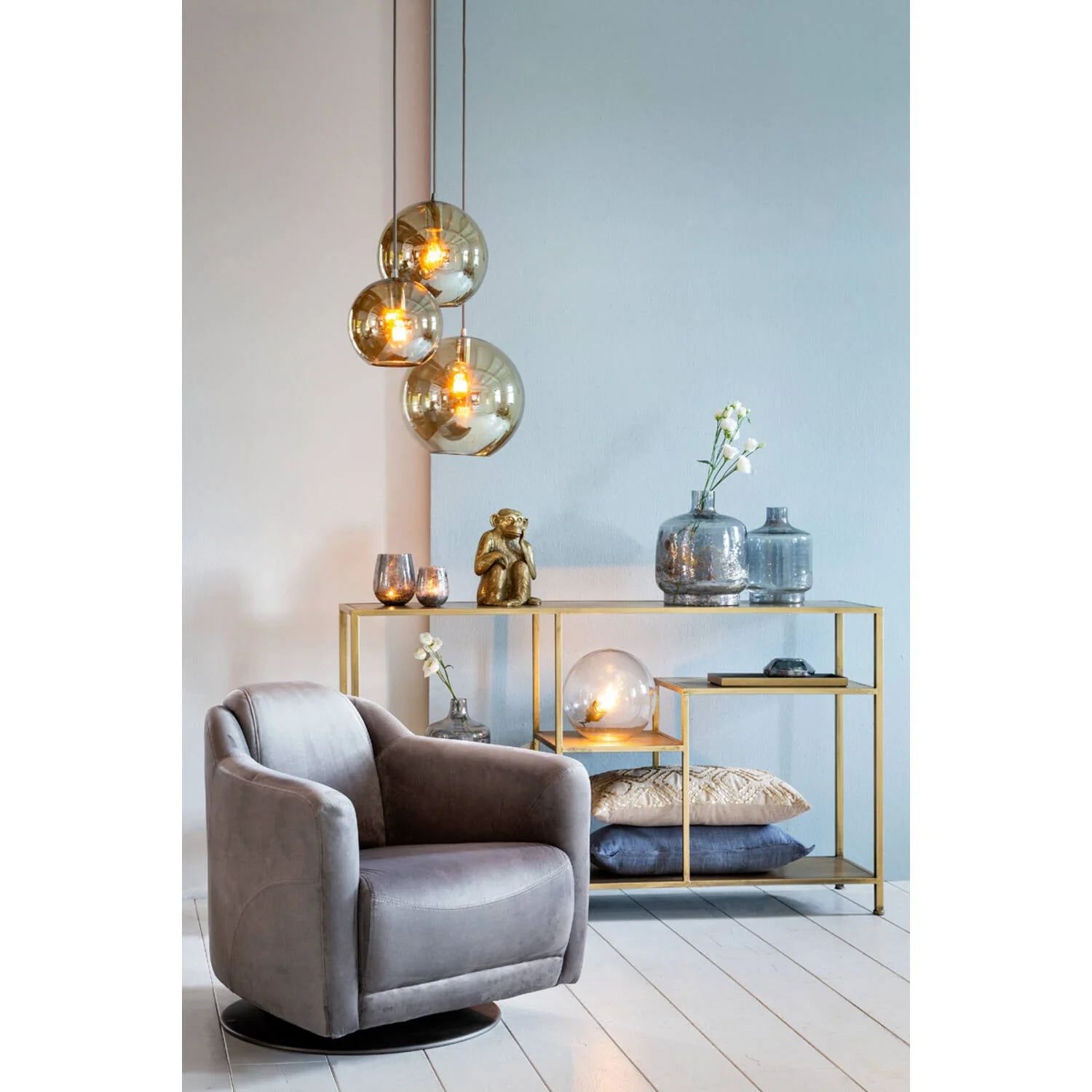 Ylaya Console Antique Black/ Matt Black & Gold - Image 11