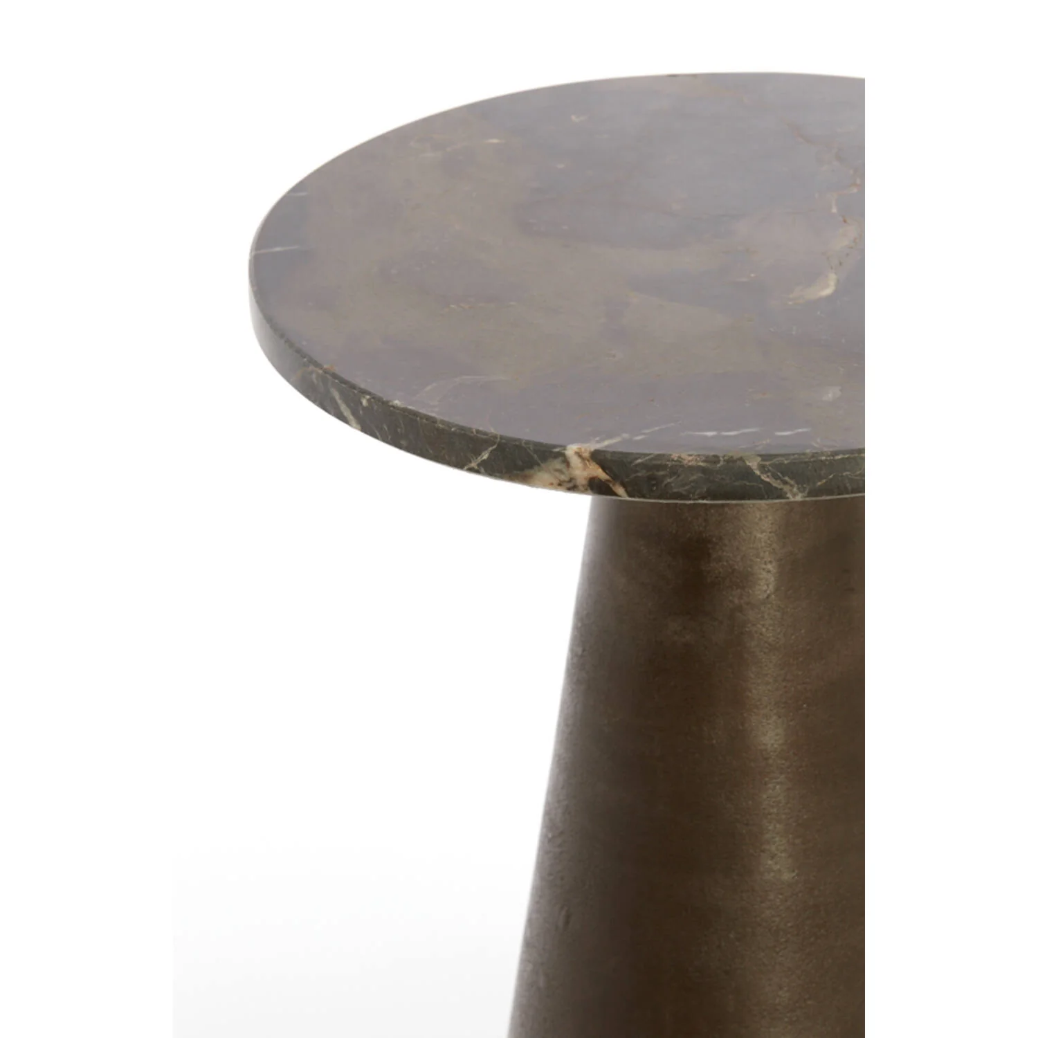 Ynez Side Table- Dark Brown Marble+Dark Brown - Image 2