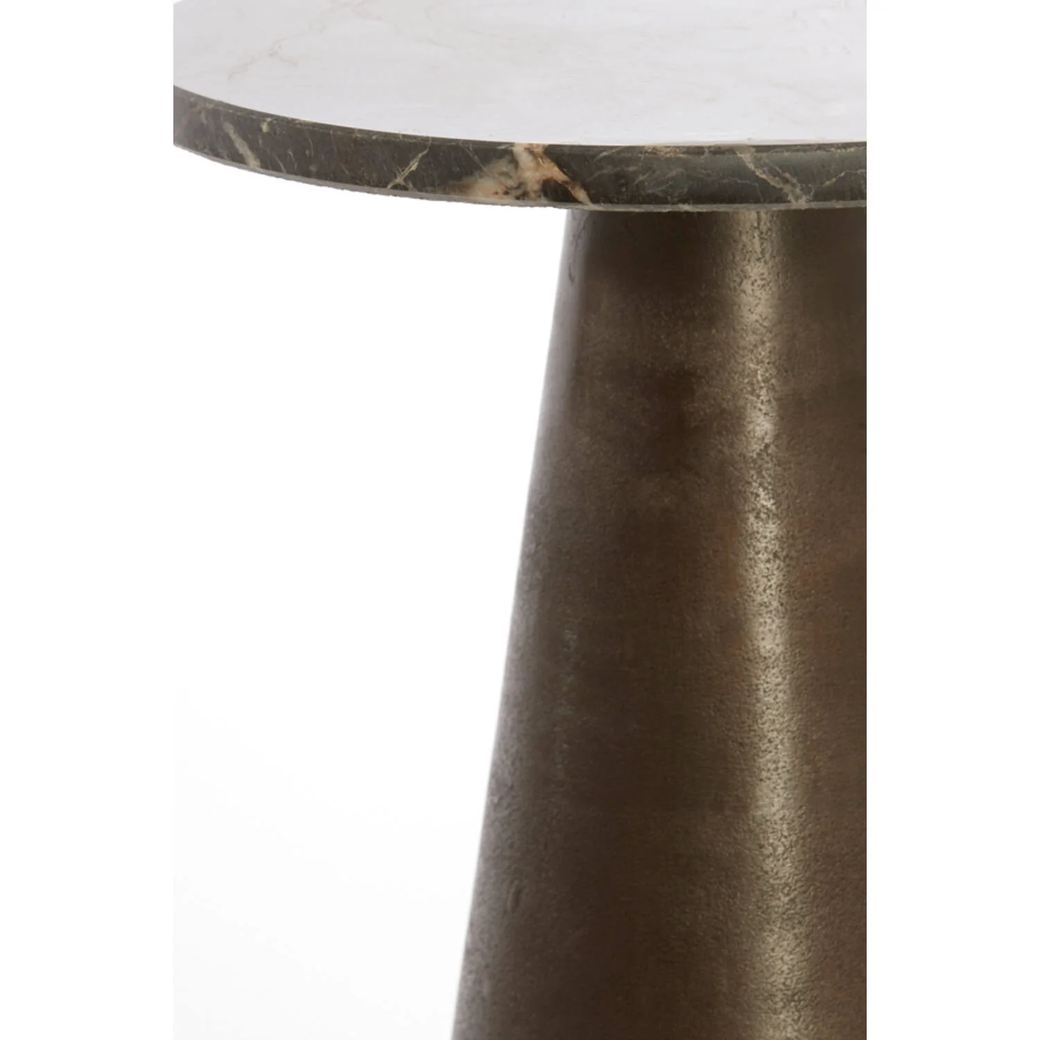 Ynez Side Table- Dark Brown Marble+Dark Brown - Image 4