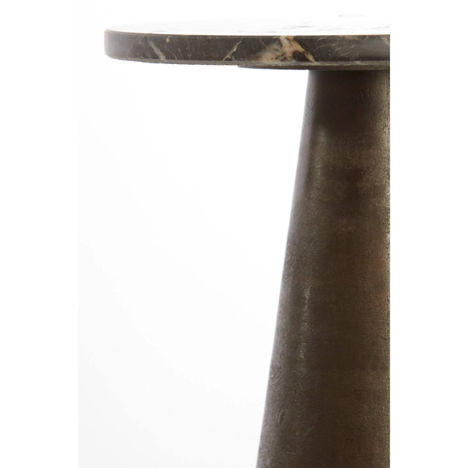 Ynez Side Table- Dark Brown Marble+Dark Brown - Image 5