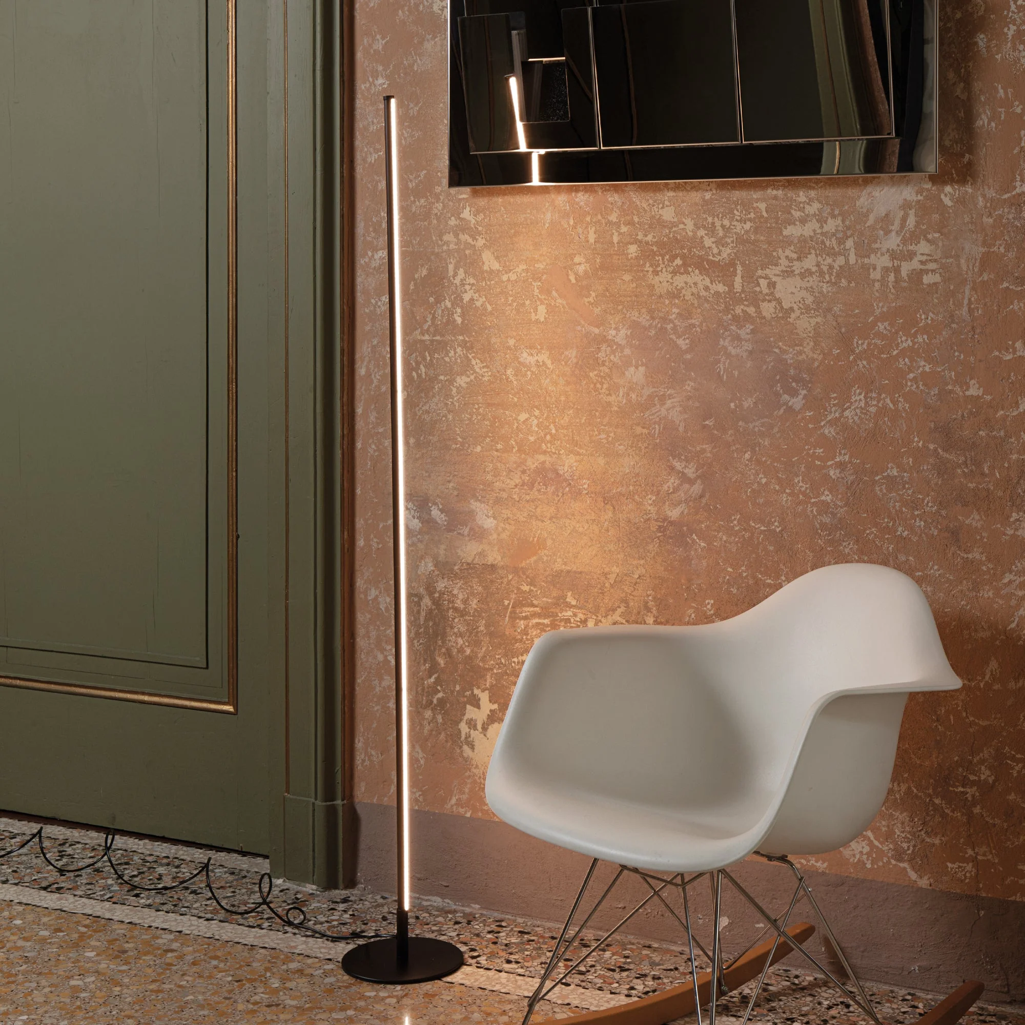 Yoko LED Floor Lamp - Black/White Finish - Image 4
