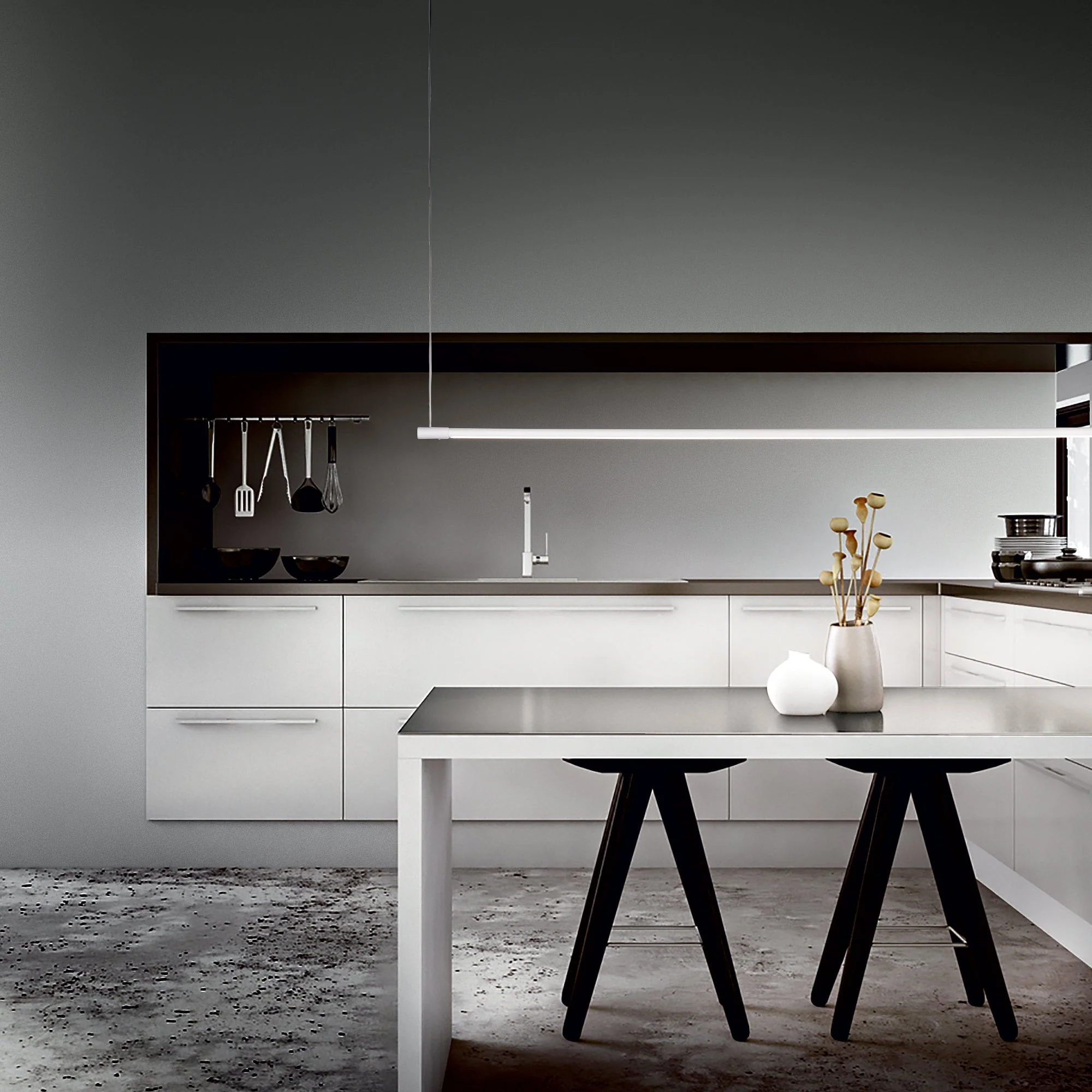 Yoko LED Linear Pendant - White/Black - Image 3