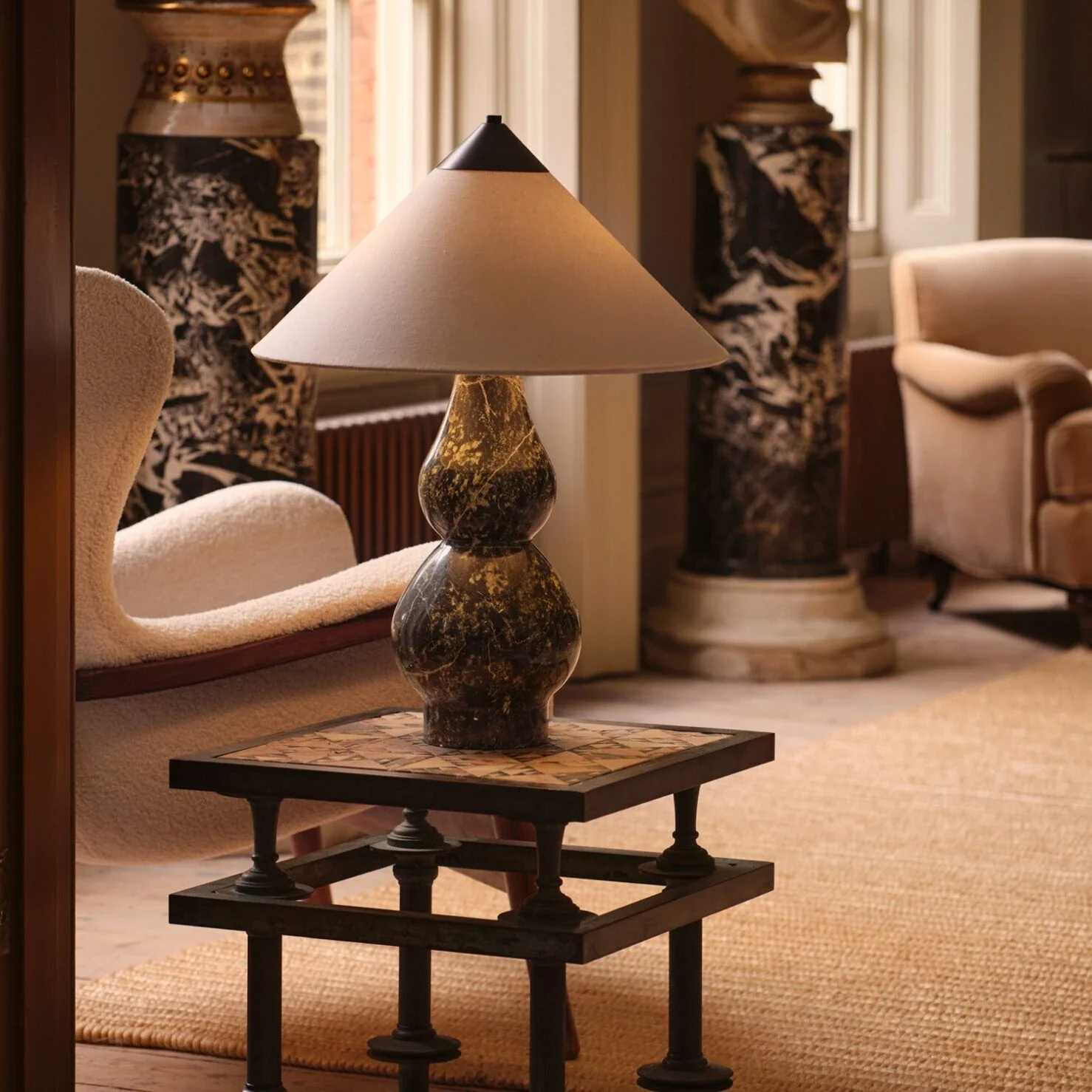 Yuki Table Lamp- Beige/ Green Finishes - Image 10