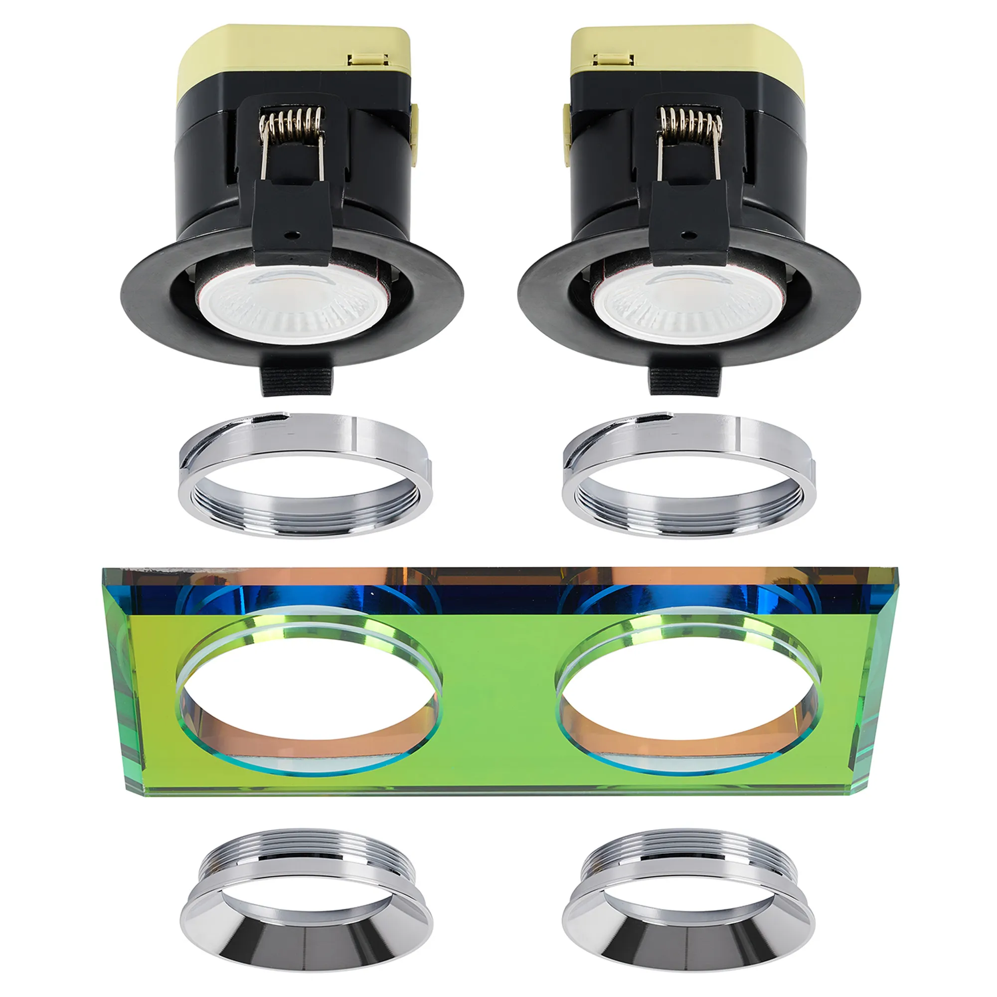 Zarya 8W Dual IP65 Crystal Fire-Rated Downlight - Rectangular - Image 11
