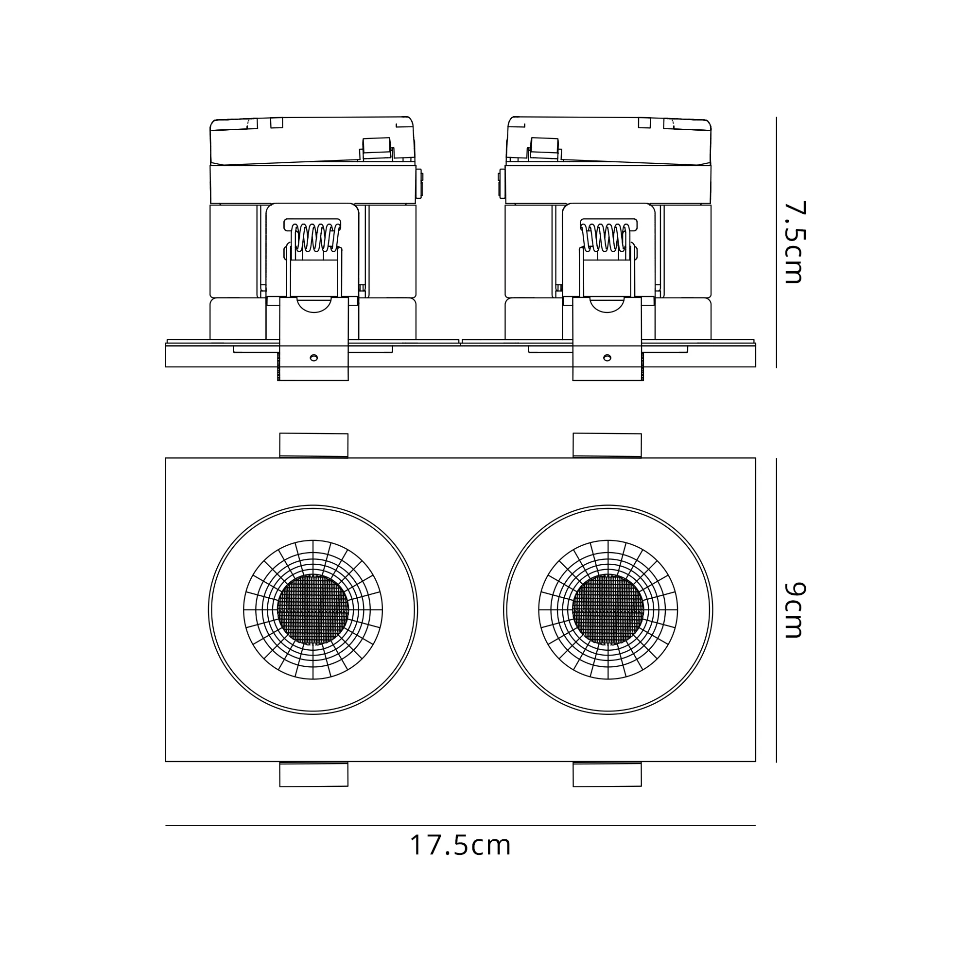 Zarya 8W Dual IP65 Crystal Fire-Rated Downlight - Rectangular - Image 7