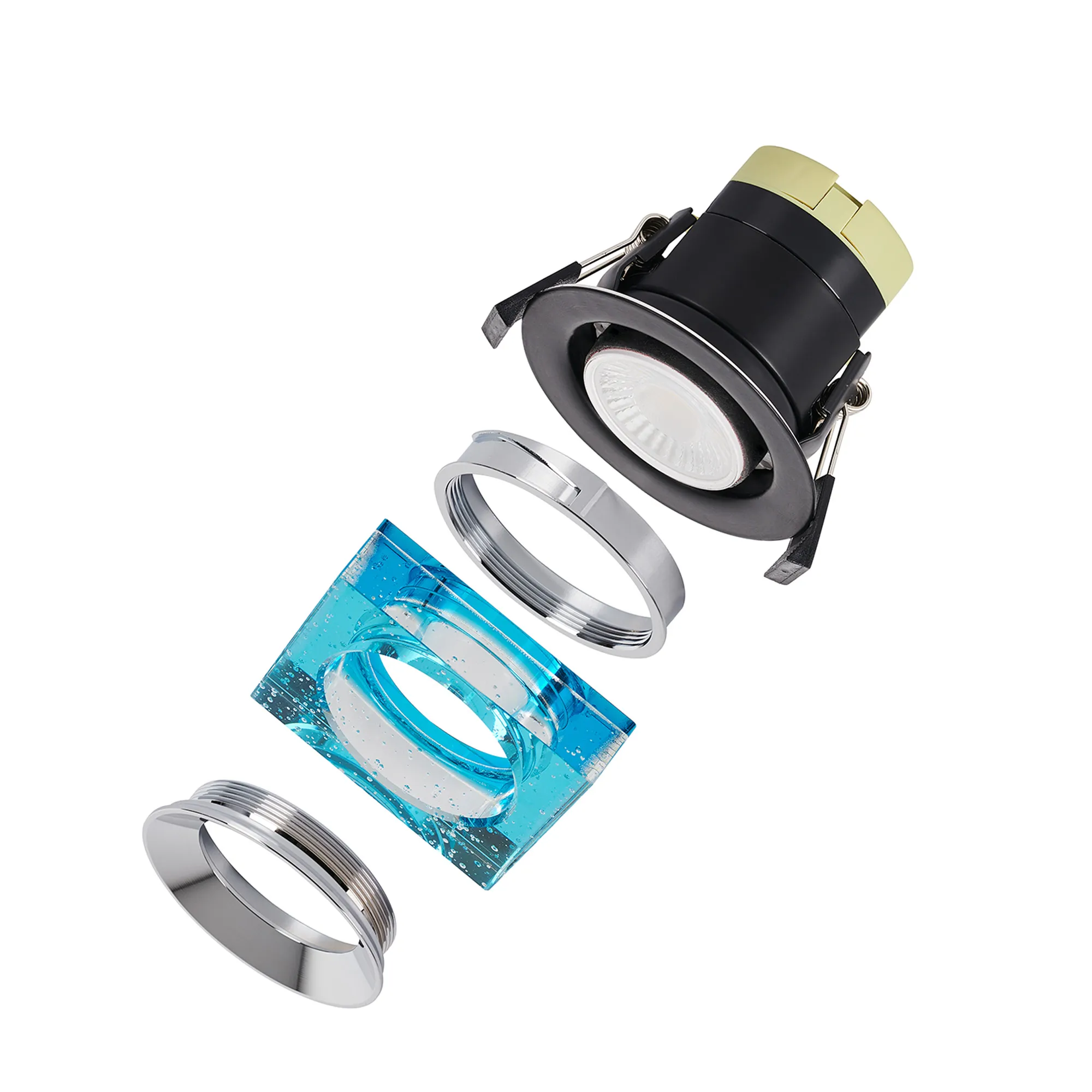 Zarya 8W IP65 Crystal Bubble Fire-Rated Downlight - Square - Image 13