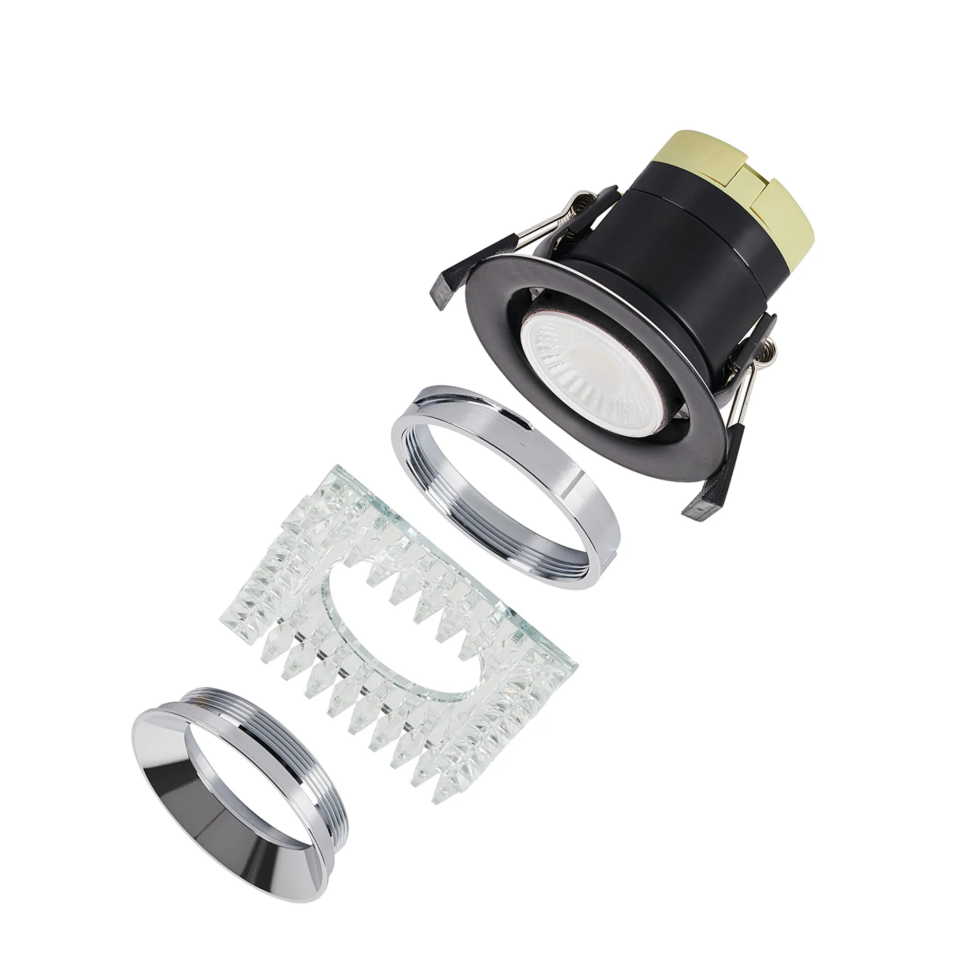 Zarya 8W IP65 Crystal Fire-Rated Downlight - Square Crystals - Image 3