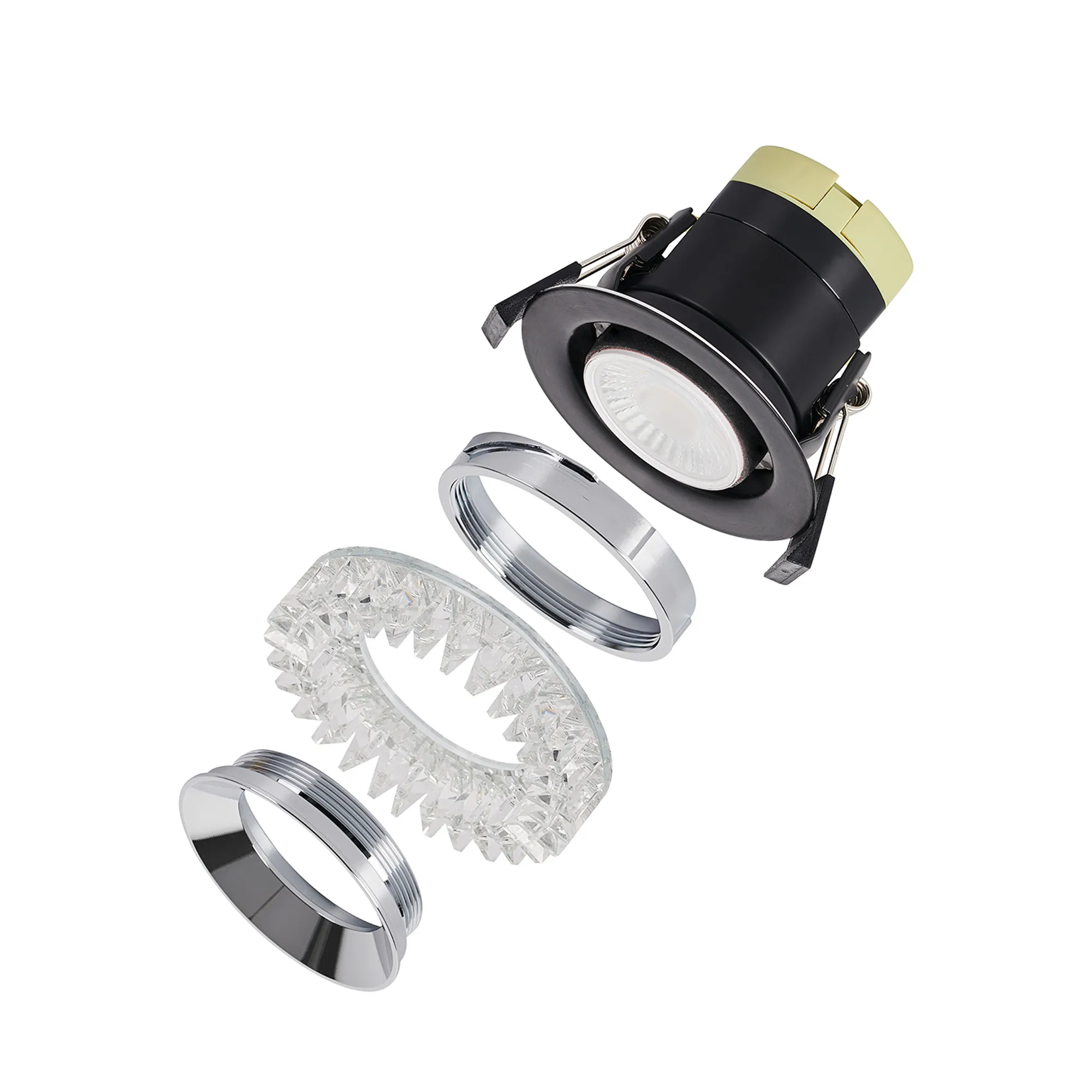 Zarya 8W IP65 Crystal Fire-Rated Downlight - Square Crystals - Image 5