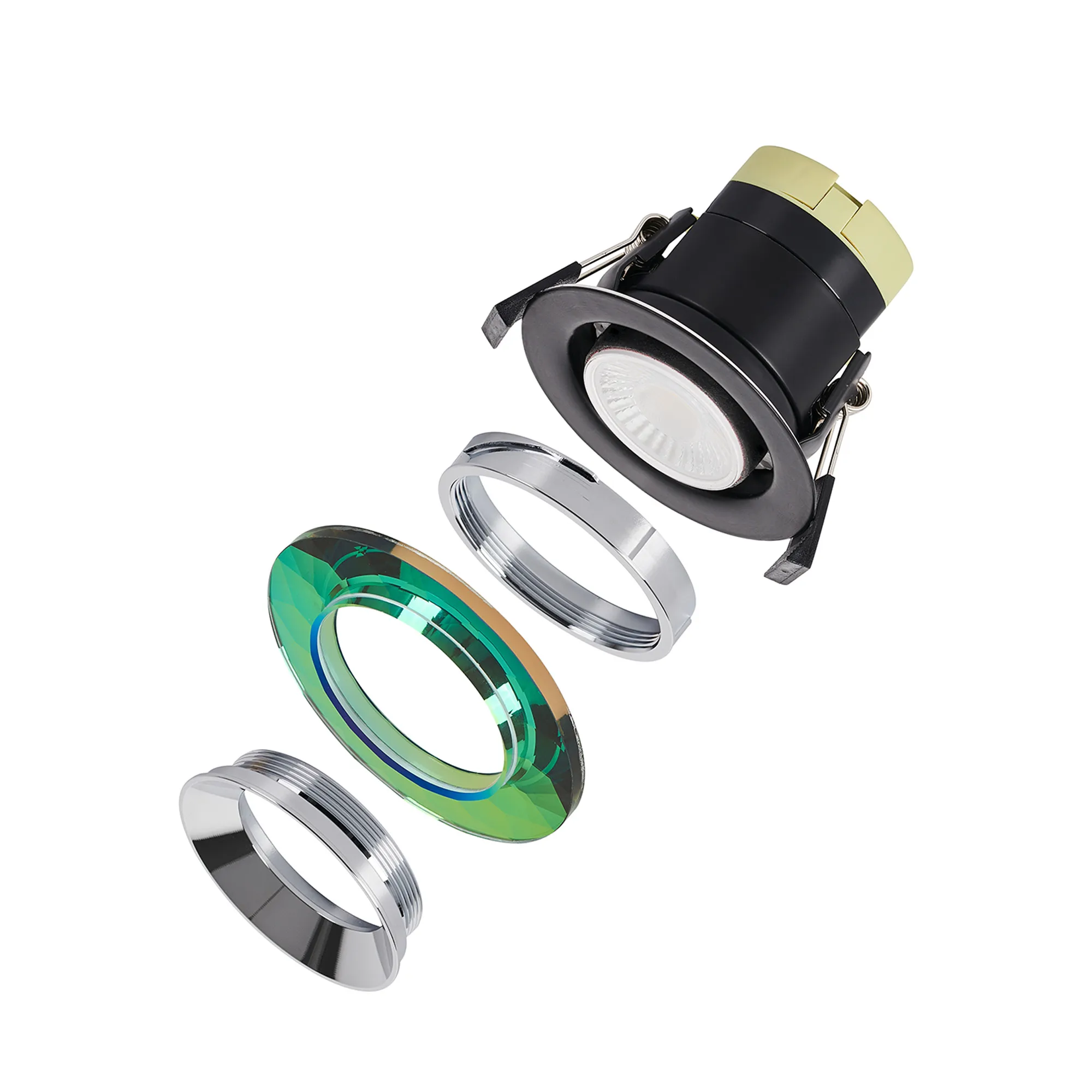 Zarya 8W IP65 Fire-Rated Downlight - Chamfered Crystal - Image 14