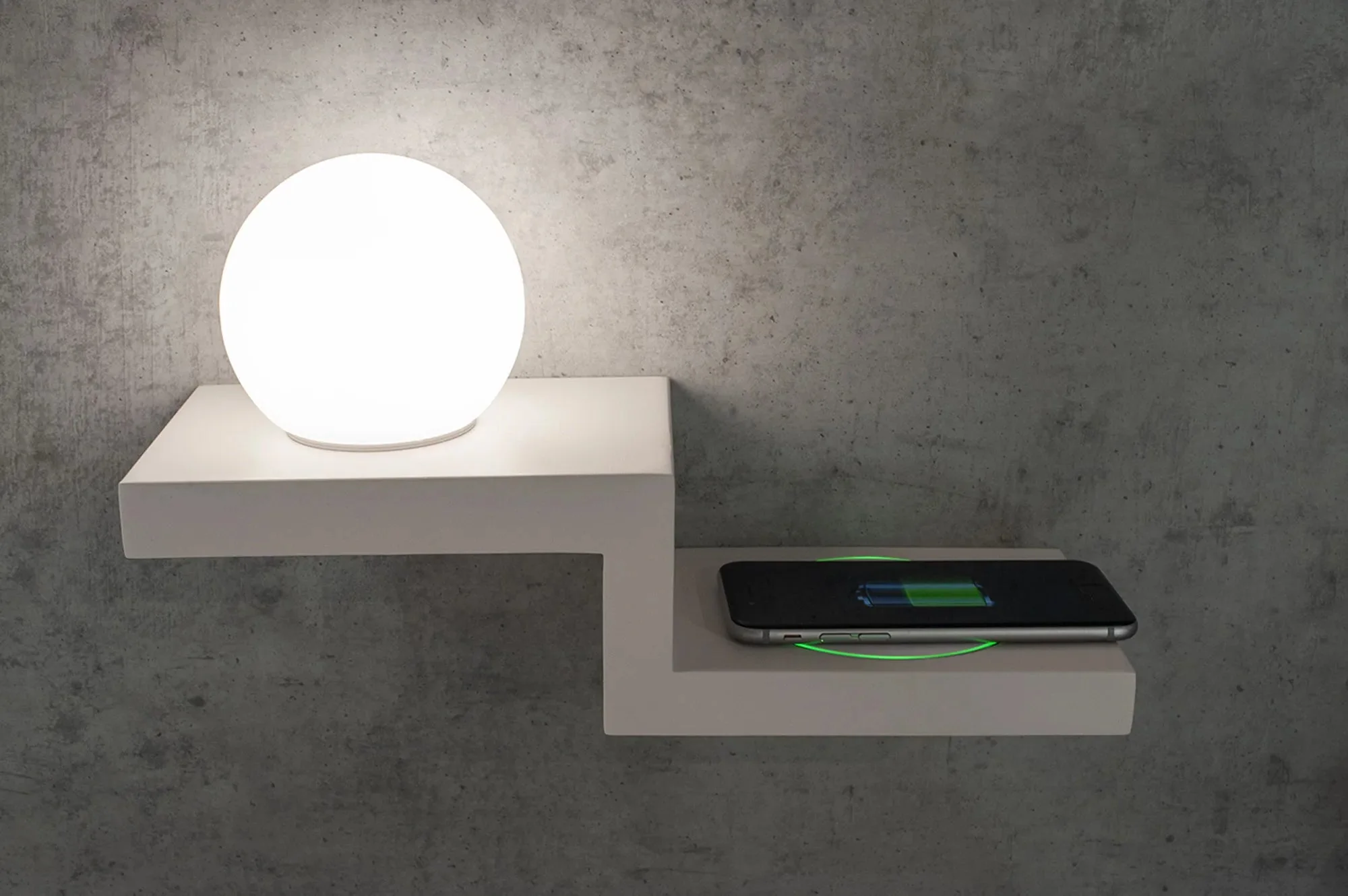 Zanzibar Wireless Charger Wall Light - Black/White - Image 3