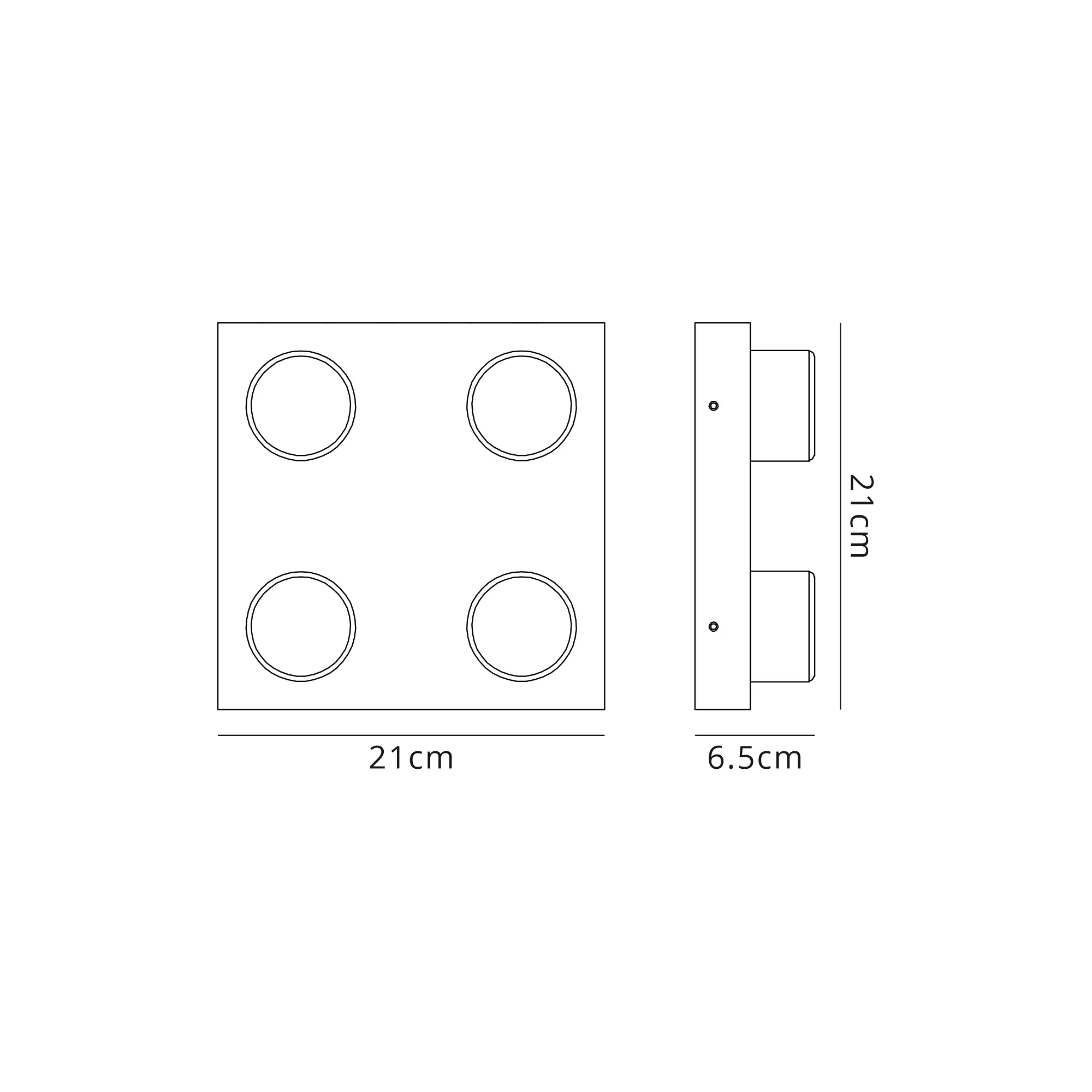 Zap 4 Light Ceiling, 4 x 5W LED, 4000K, 1700lm, IP44 - Image 5
