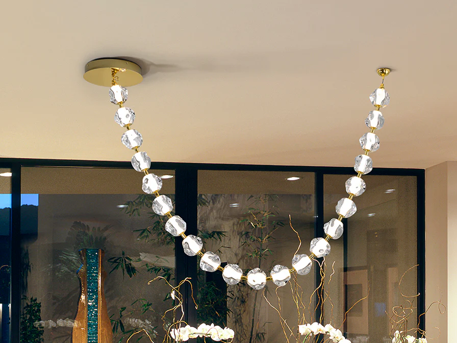 ZARIA II 21/29 Light Ceiling Light- Gold/ Clear, Bronze/Amber Finishes - Image 4