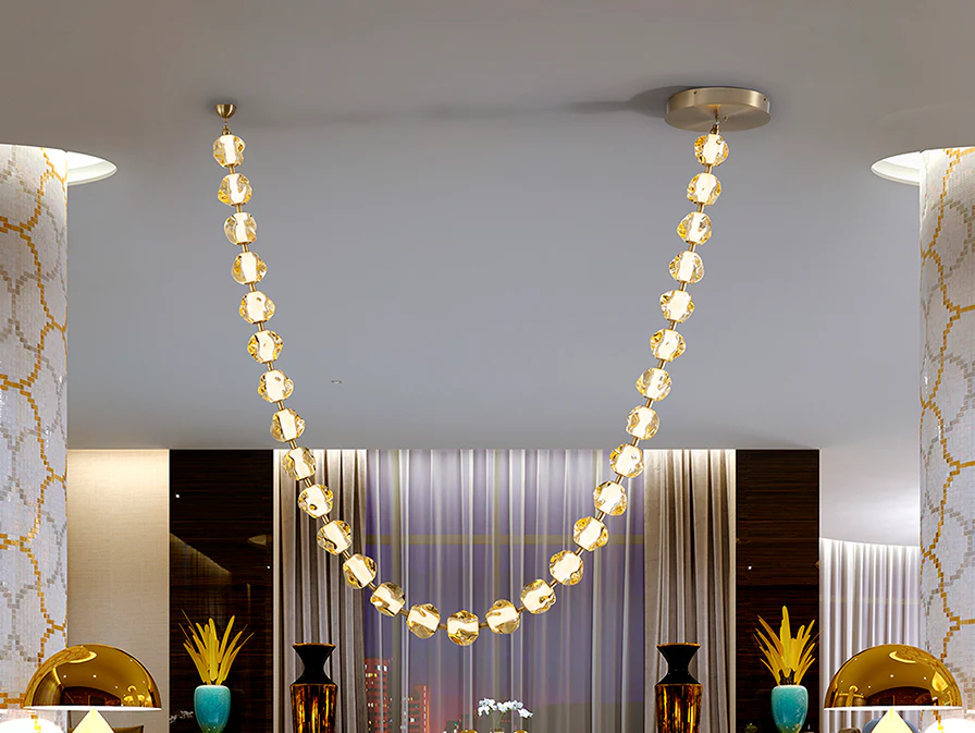ZARIA II 21/29 Light Ceiling Light- Gold/ Clear, Bronze/Amber Finishes - Image 6