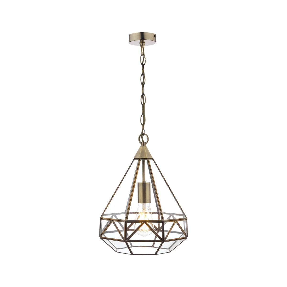 Zaria Pendant Polished Silver/Antique Brass Glass - Image 3