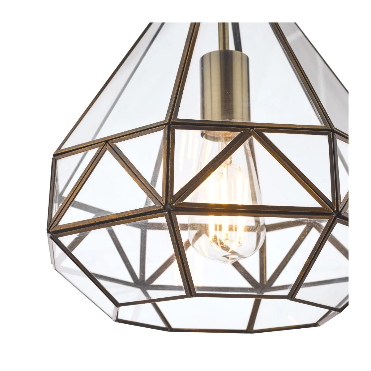 Zaria Pendant Polished Silver/Antique Brass Glass - Image 4