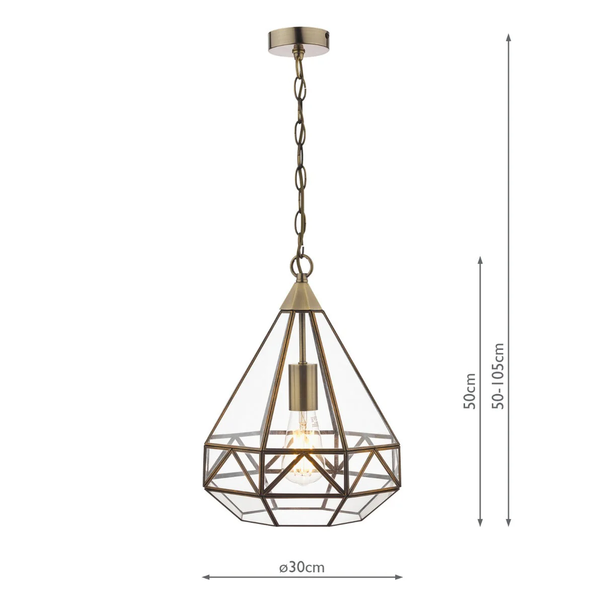 Zaria Pendant Polished Silver/Antique Brass Glass - Image 6