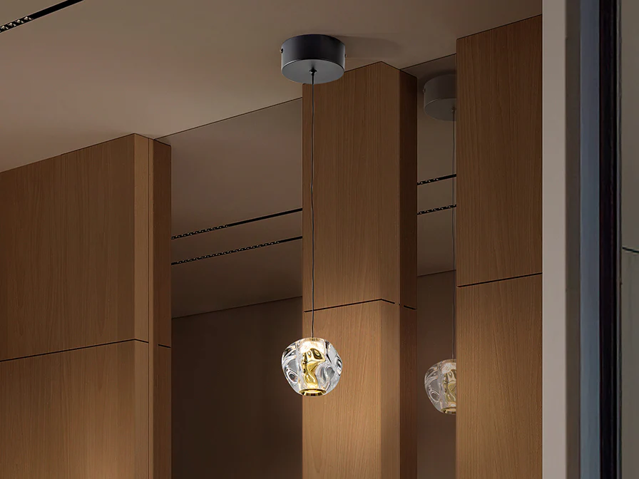 Zaria Single Pendant- Black/Gold/Clear Finish - Image 2