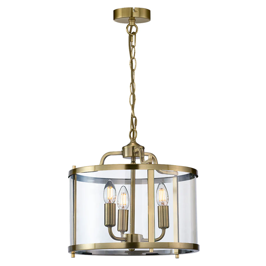 Zaros 3/5Lt Lantern - Antique Brass/ Polished Nickel Finish