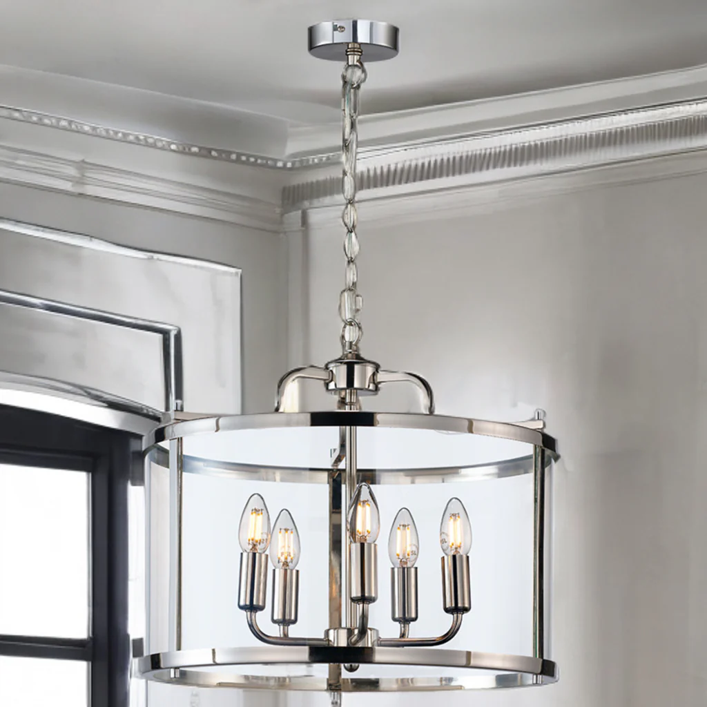 Zaros 3/5Lt Lantern - Antique Brass/ Polished Nickel Finish - Image 11