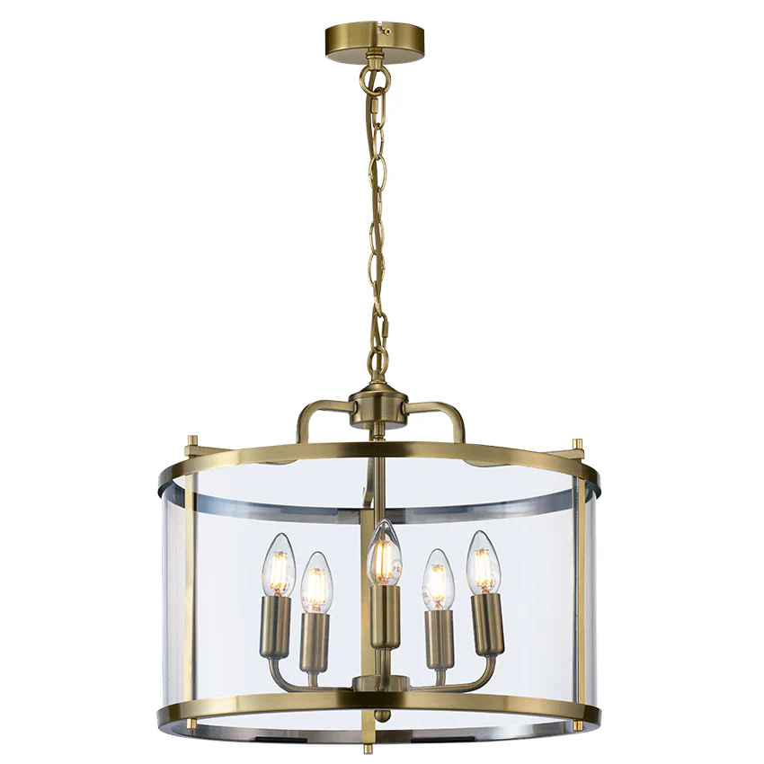 Zaros 3/5Lt Lantern - Antique Brass/ Polished Nickel Finish - Image 2