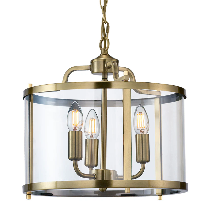 Zaros 3/5Lt Lantern - Antique Brass/ Polished Nickel Finish - Image 5