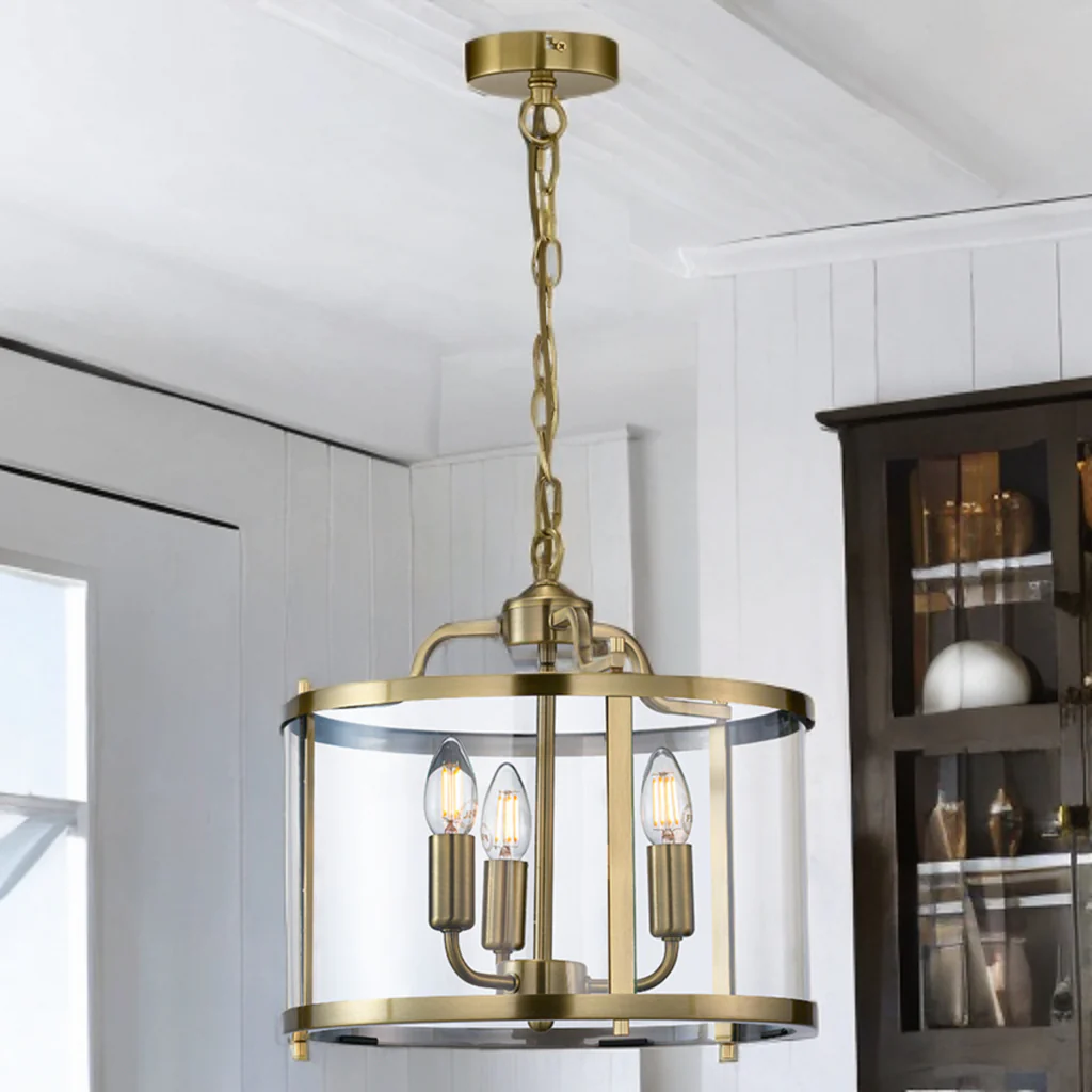 Zaros 3/5Lt Lantern - Antique Brass/ Polished Nickel Finish - Image 6