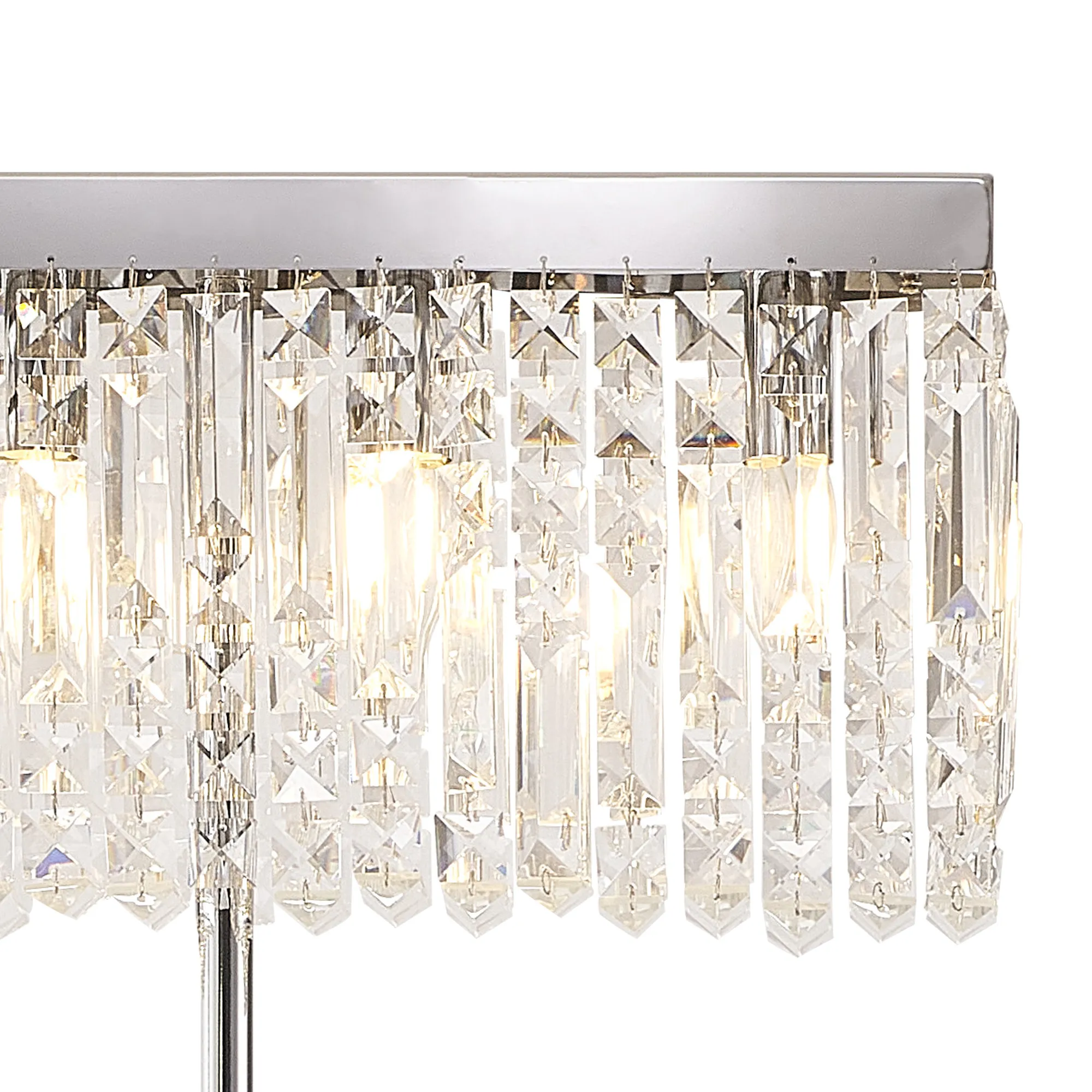 Ashby Rectangular Floor Lamp, E14, Polished Chrome / Gold Crystal Finishes - Image 5