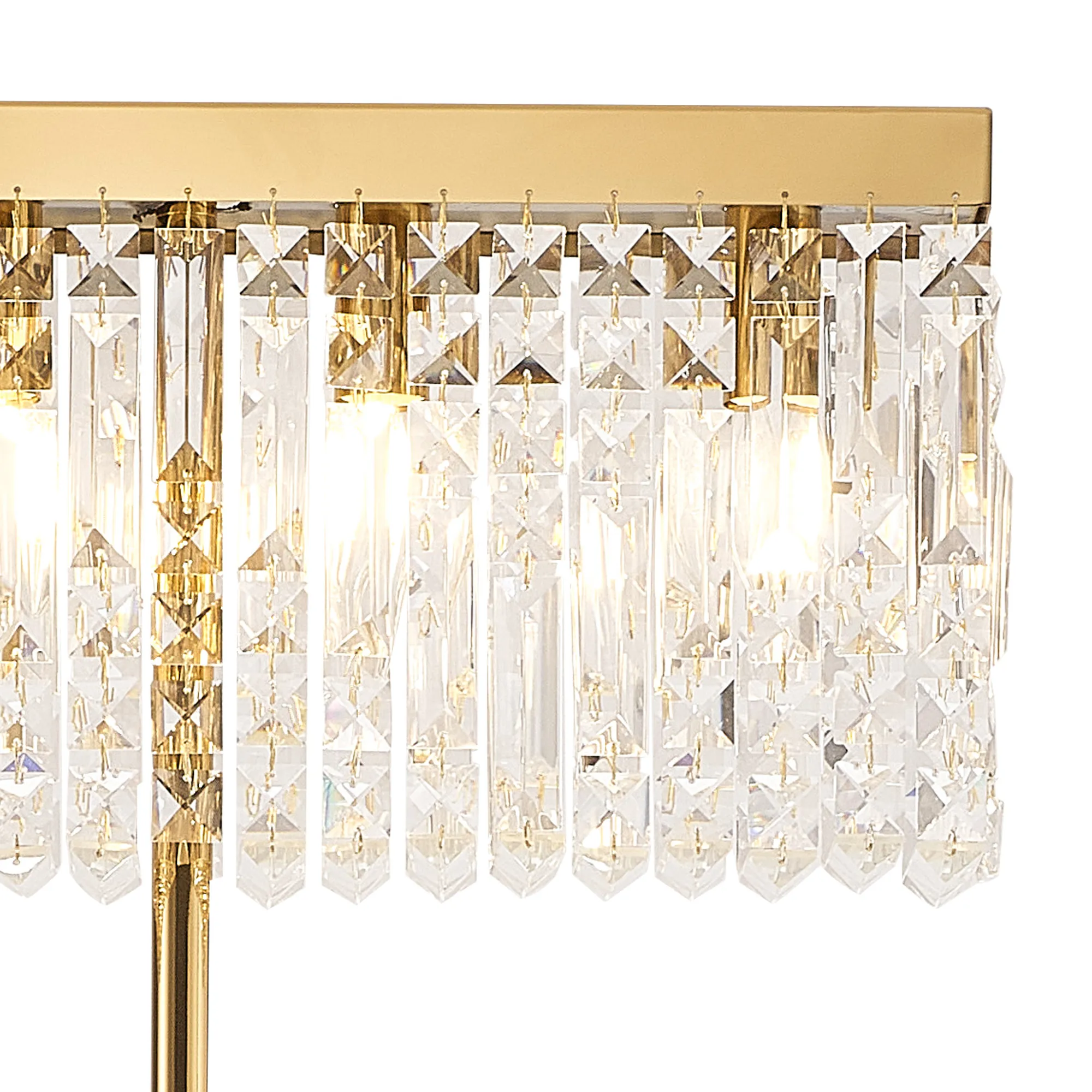 Ashby Rectangular Floor Lamp, E14, Polished Chrome / Gold Crystal Finishes - Image 8