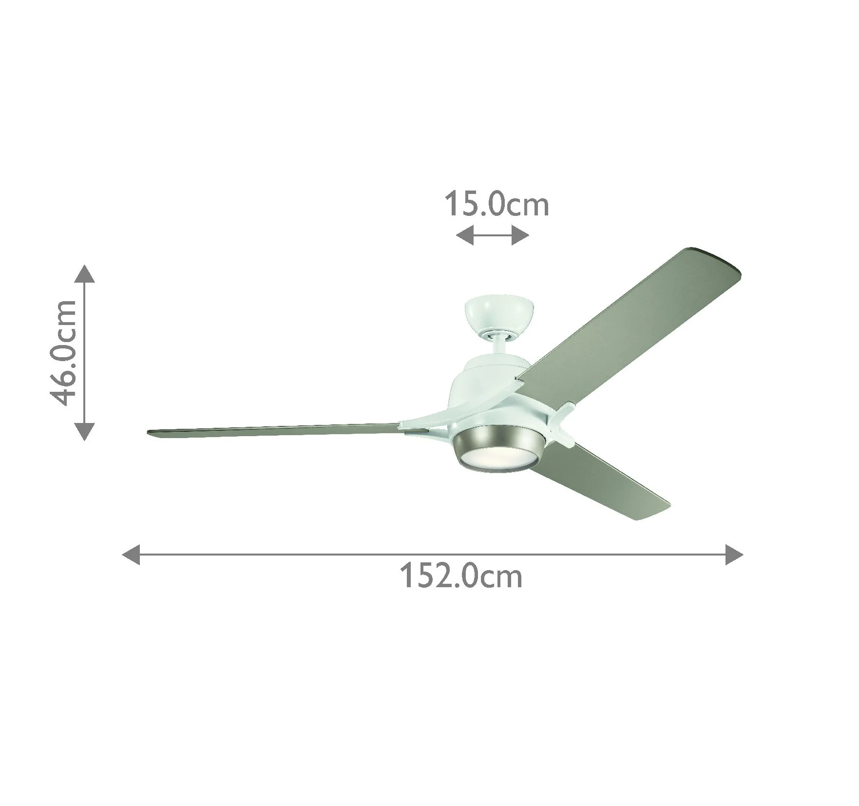 Zeus - 60in / 152cm Fan - Brushed Nickel and White - Image 11