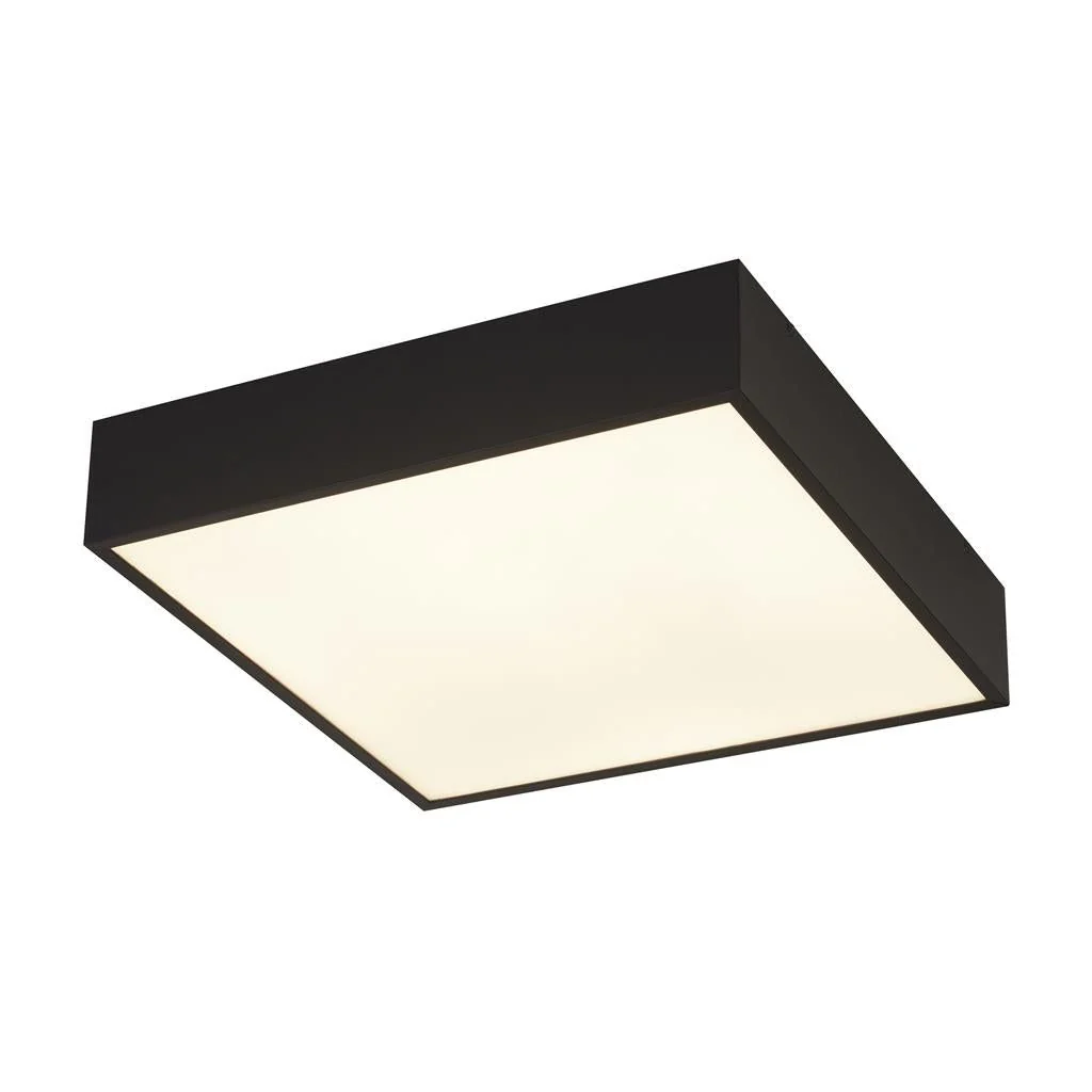 Zeus Bathroom Ceiling Light - White Metal/Black Metal & Opal IP44 - Image 6