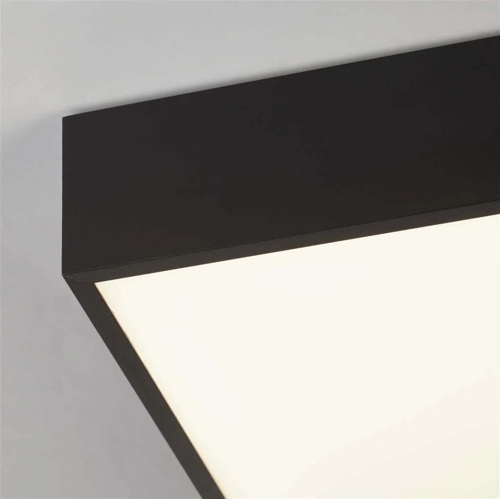 Zeus Bathroom Ceiling Light - White Metal/Black Metal & Opal IP44 - Image 7