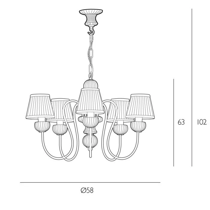 Zhivago 5 Light Armed Pendant Bespoke Fitting Only- Various Colours - Image 19