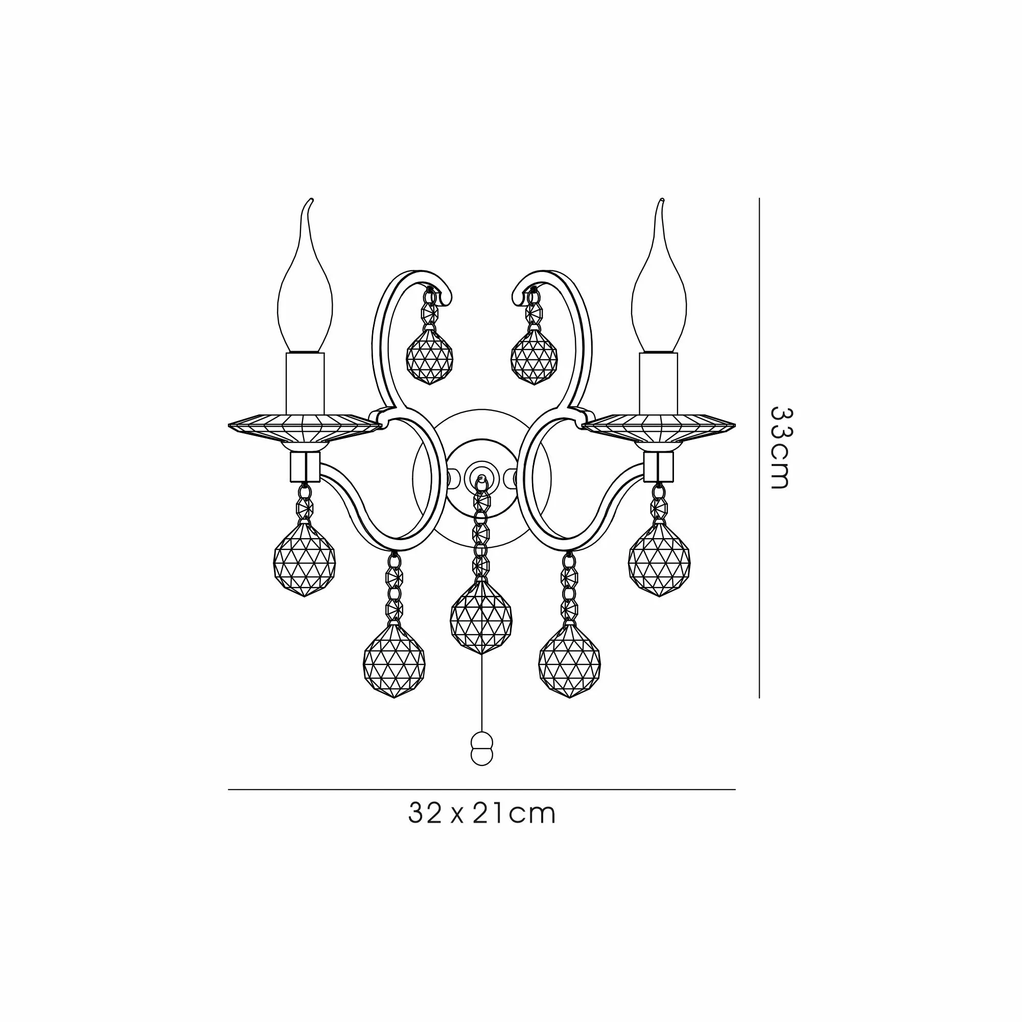 Zinta 1/2Lt Wall Lamp E14 Switched- Various Finishes - Image 13