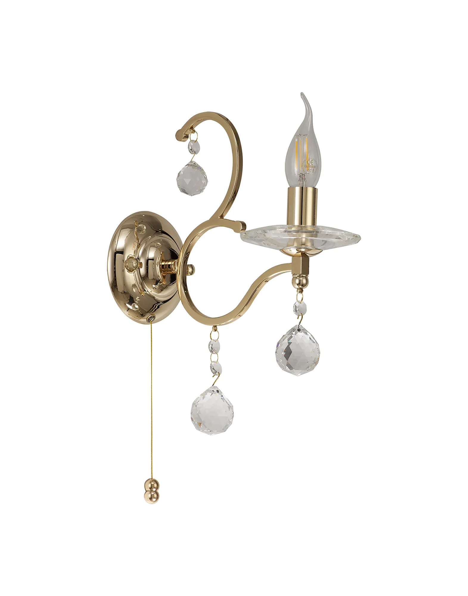 Zinta 1/2Lt Wall Lamp E14 Switched- Various Finishes - Image 3
