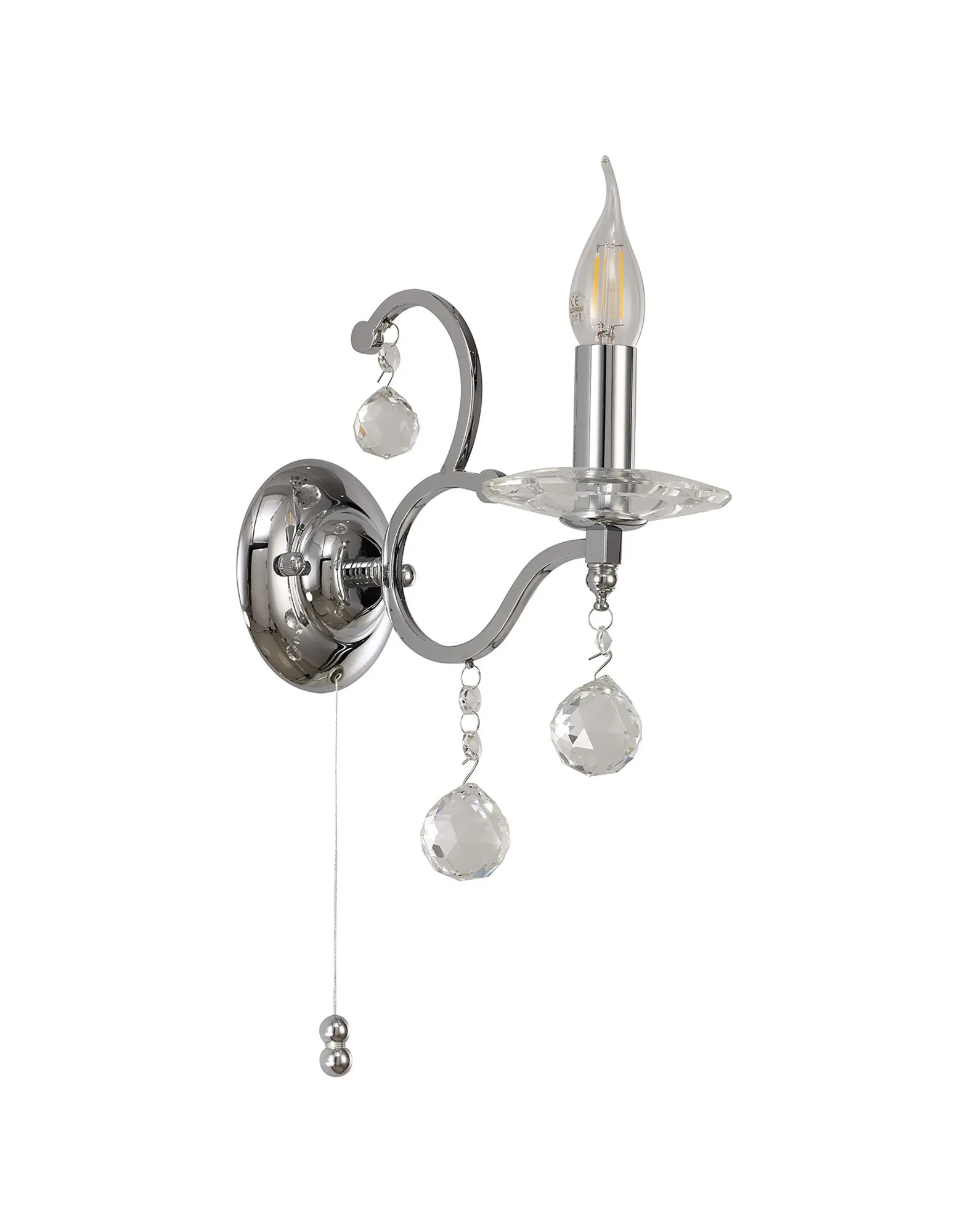 Zinta 1/2Lt Wall Lamp E14 Switched- Various Finishes - Image 5