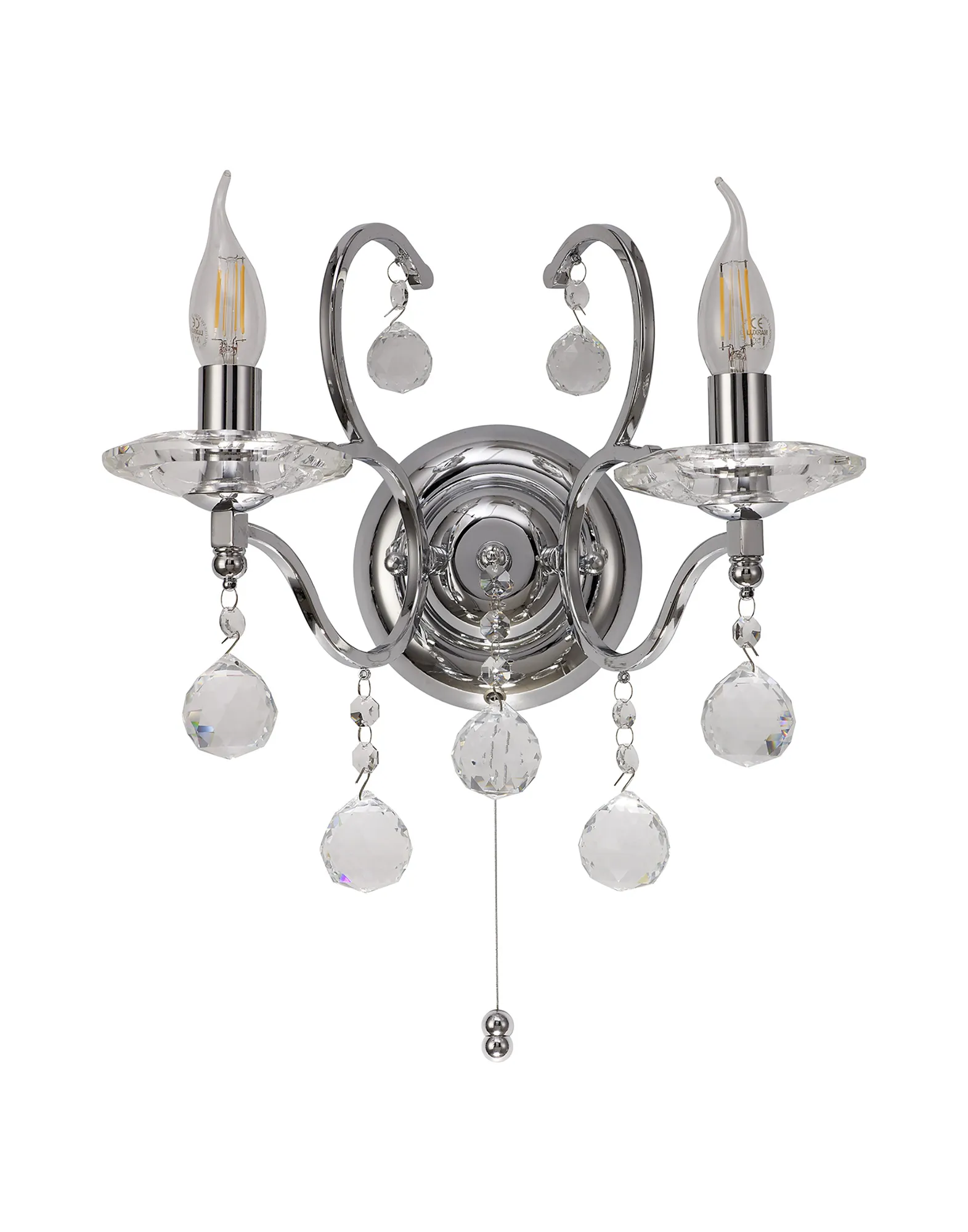 Zinta 1/2Lt Wall Lamp E14 Switched- Various Finishes - Image 8