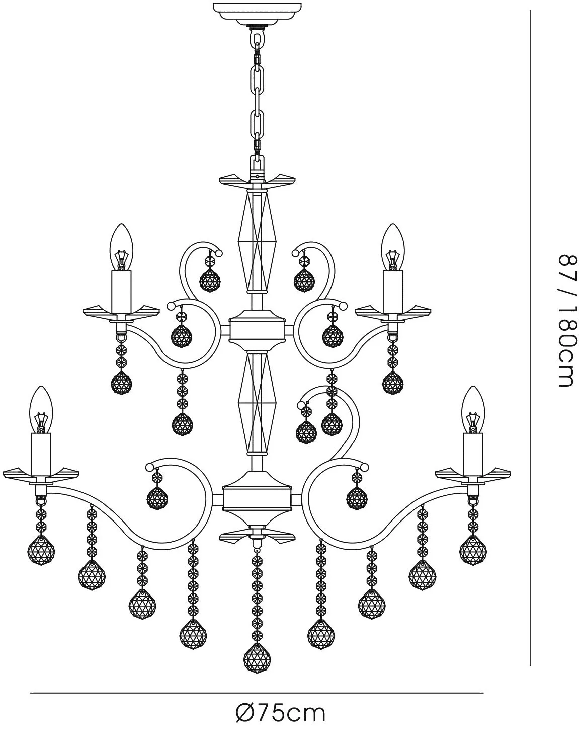 Zinta 12/22Lt, 2/3 Tier Crystal Chandelier - Various Finishes - Image 13