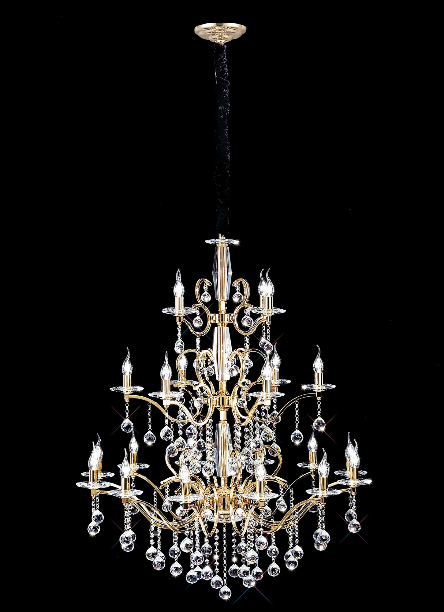 Zinta 12/22Lt, 2/3 Tier Crystal Chandelier - Various Finishes - Image 5