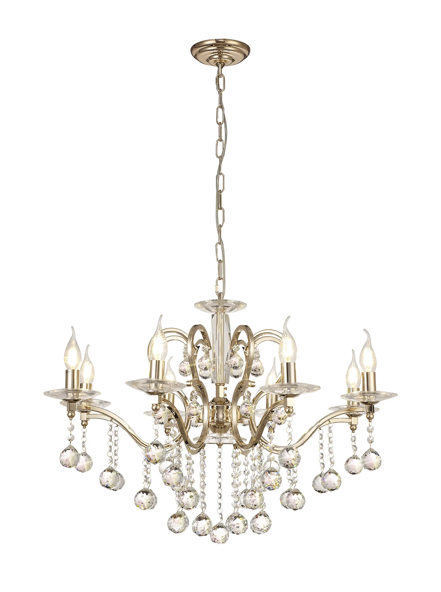 Zinta 8Lt Crystal Chandelier - Various Colours - Image 14