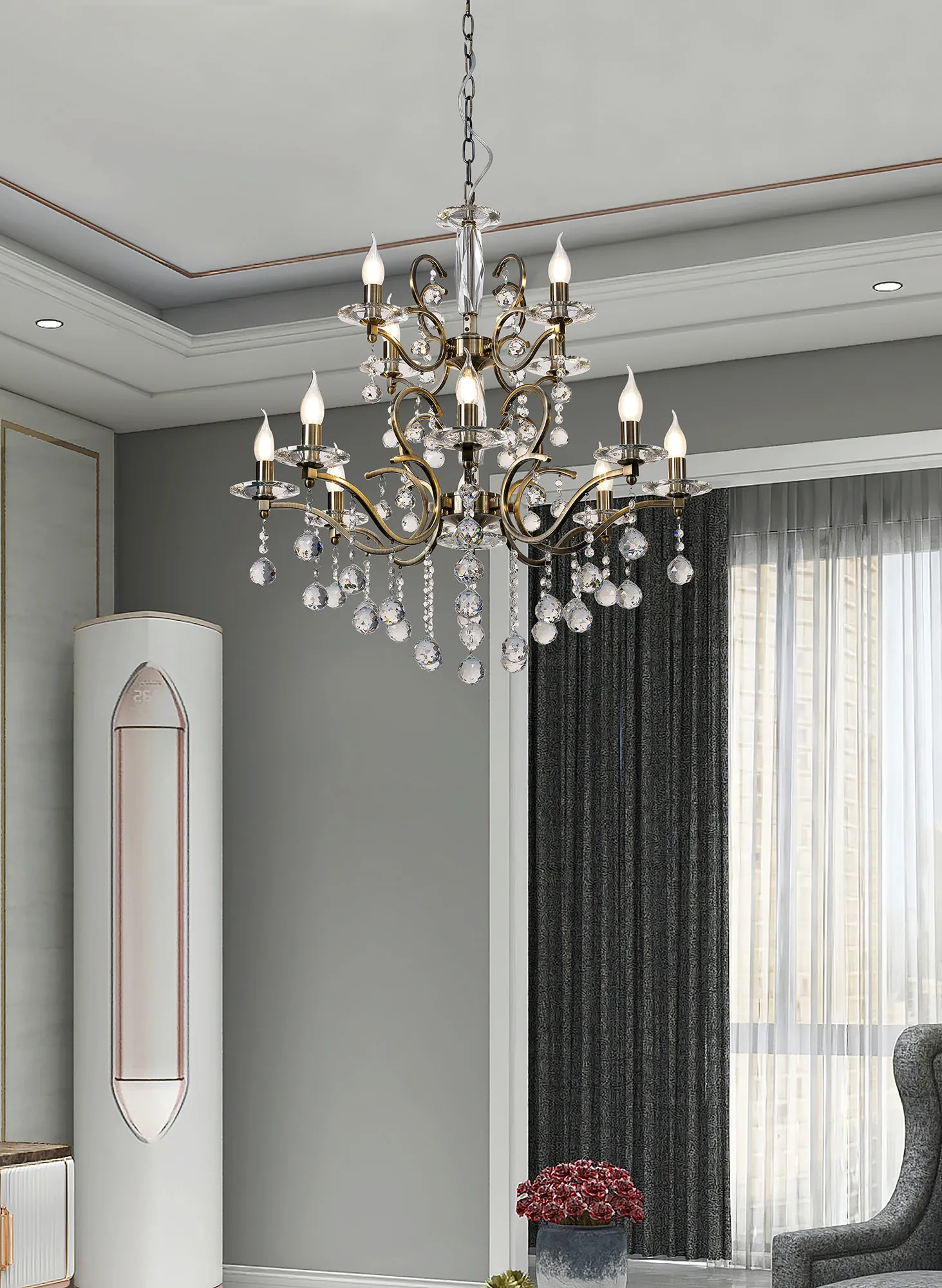 Zinta 8Lt Crystal Chandelier - Various Colours - Image 17