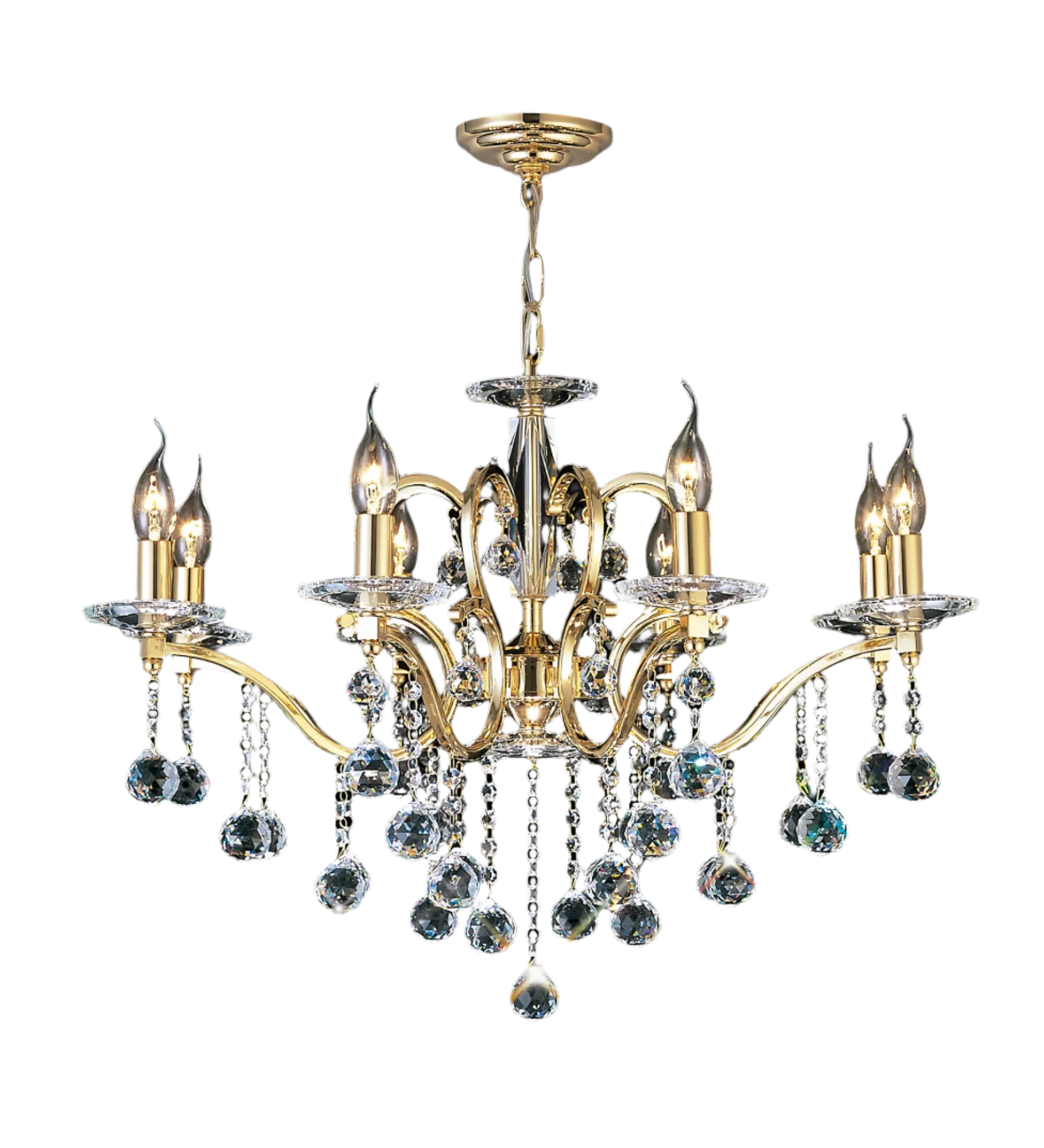 Zinta 8Lt Crystal Chandelier - Various Colours - Image 2
