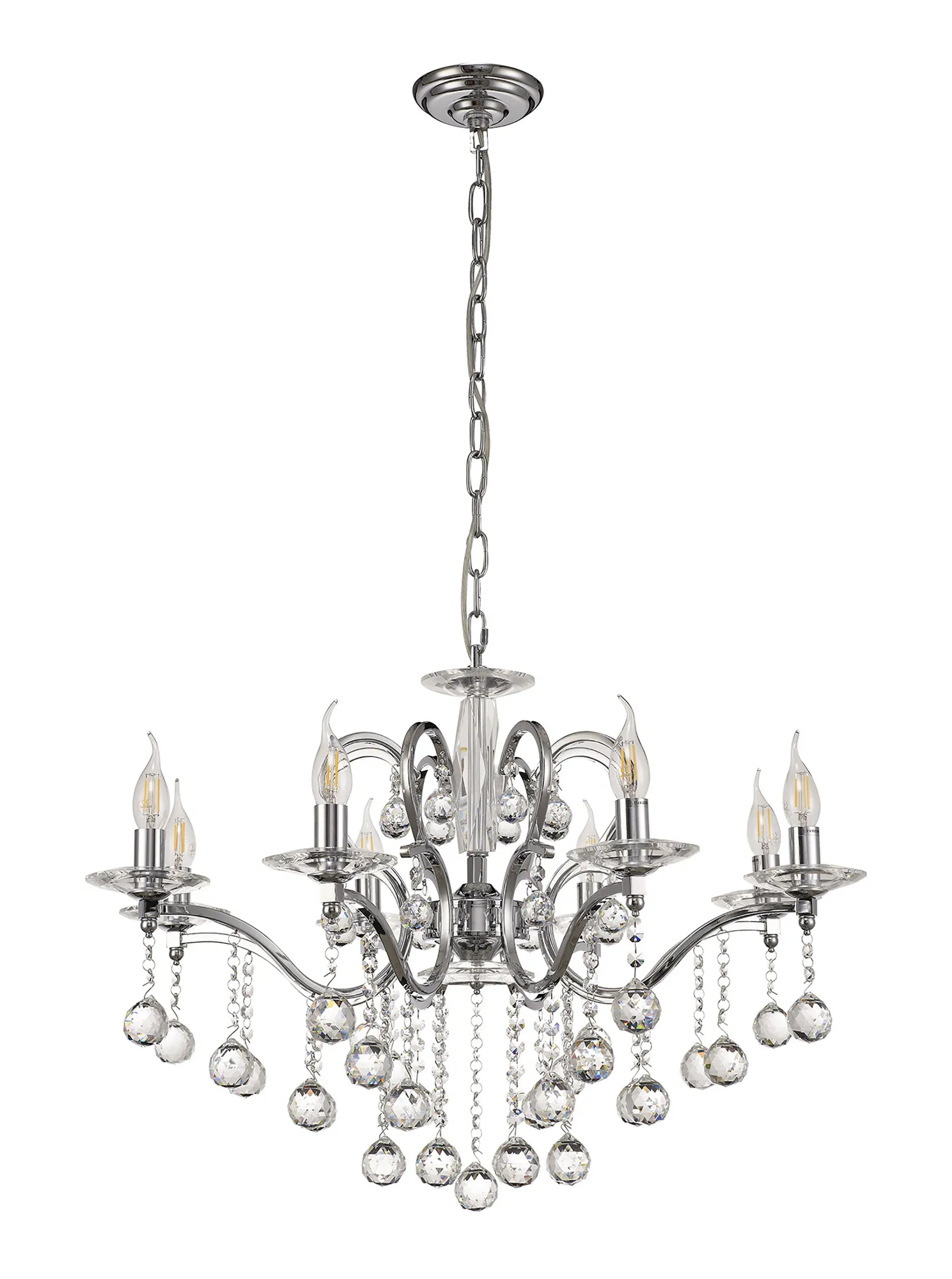 Zinta 8Lt Crystal Chandelier - Various Colours - Image 5