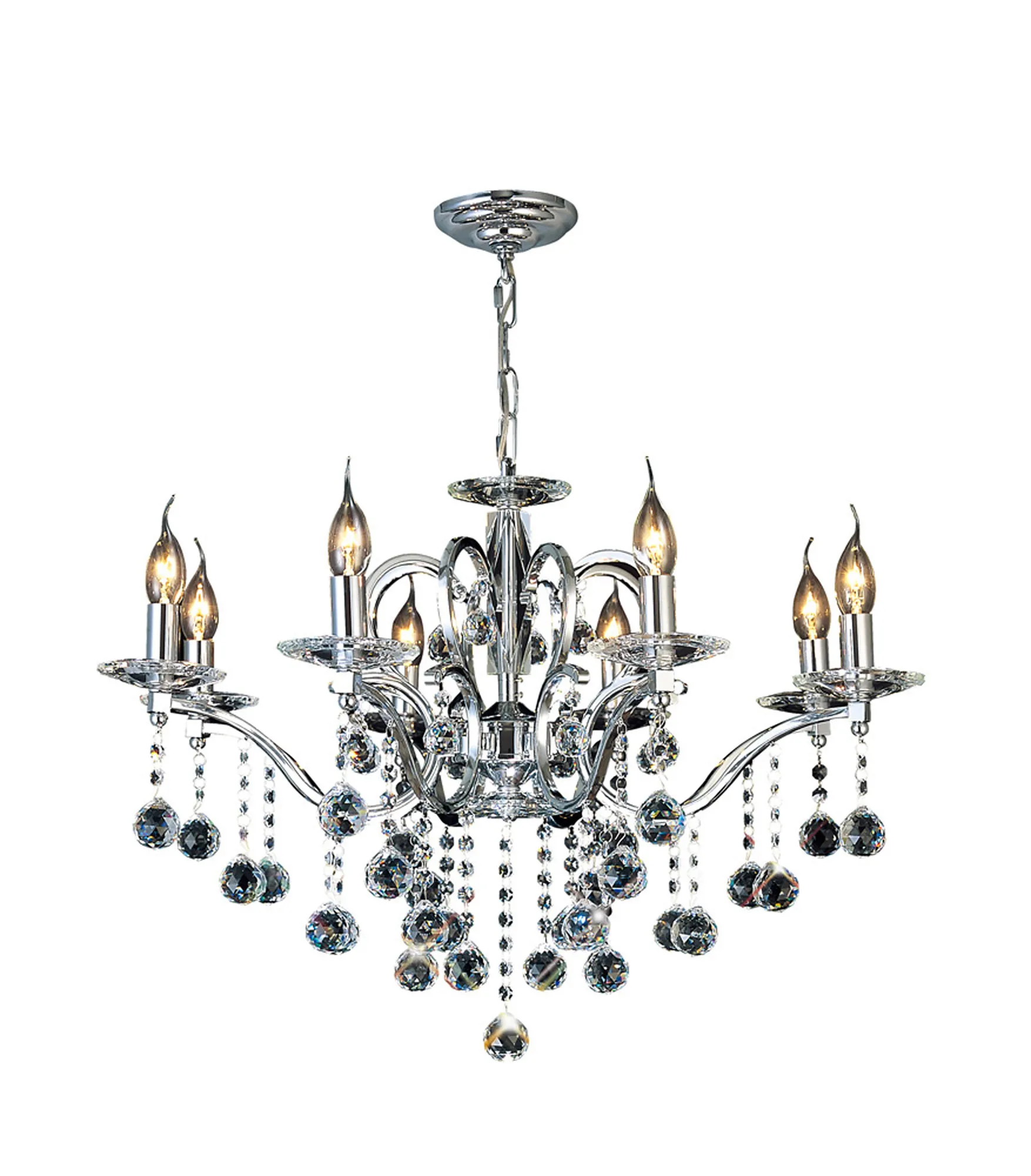 Zinta 8Lt Crystal Chandelier - Various Colours - Image 6