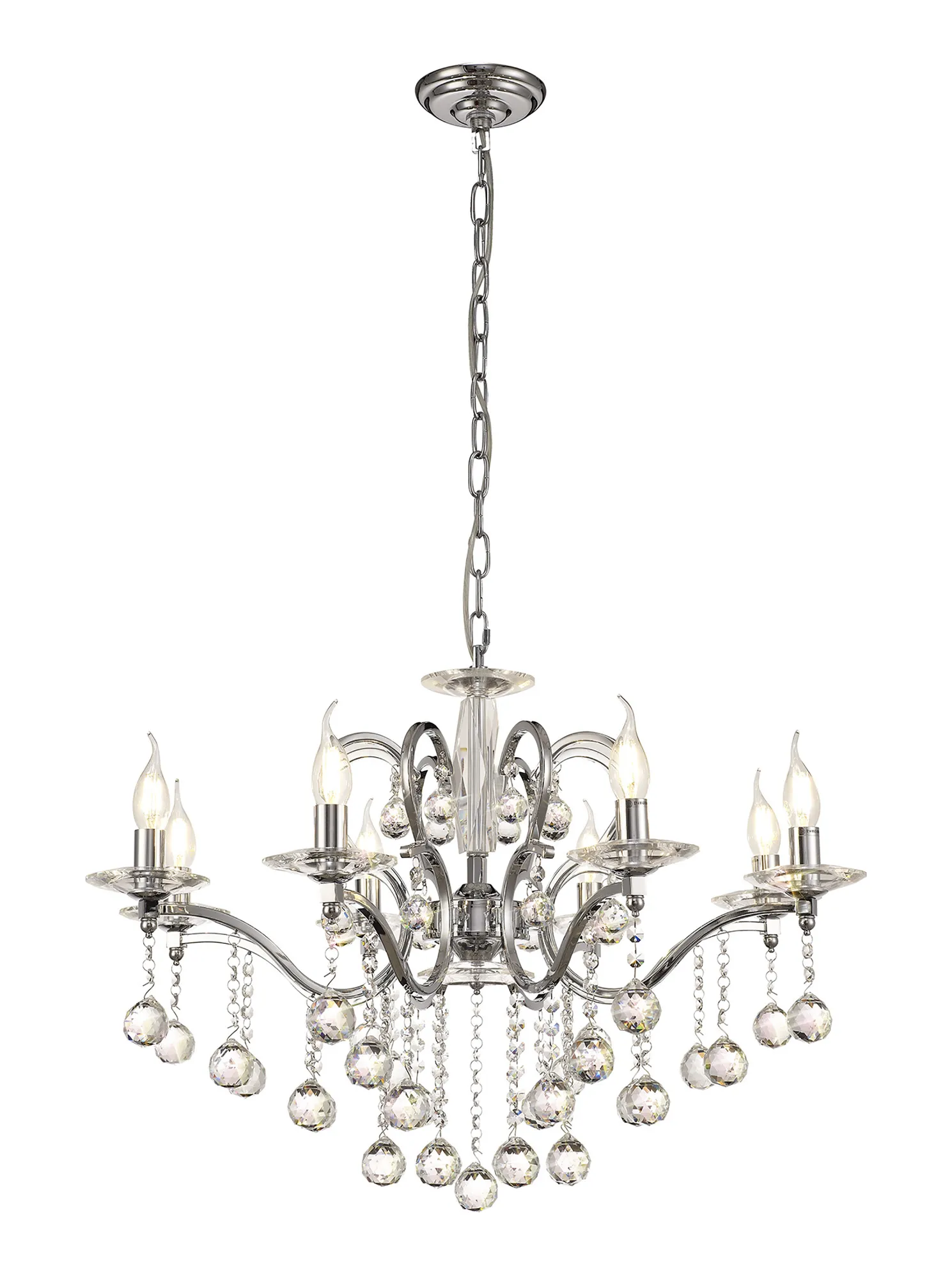 Zinta 8Lt Crystal Chandelier - Various Colours - Image 8
