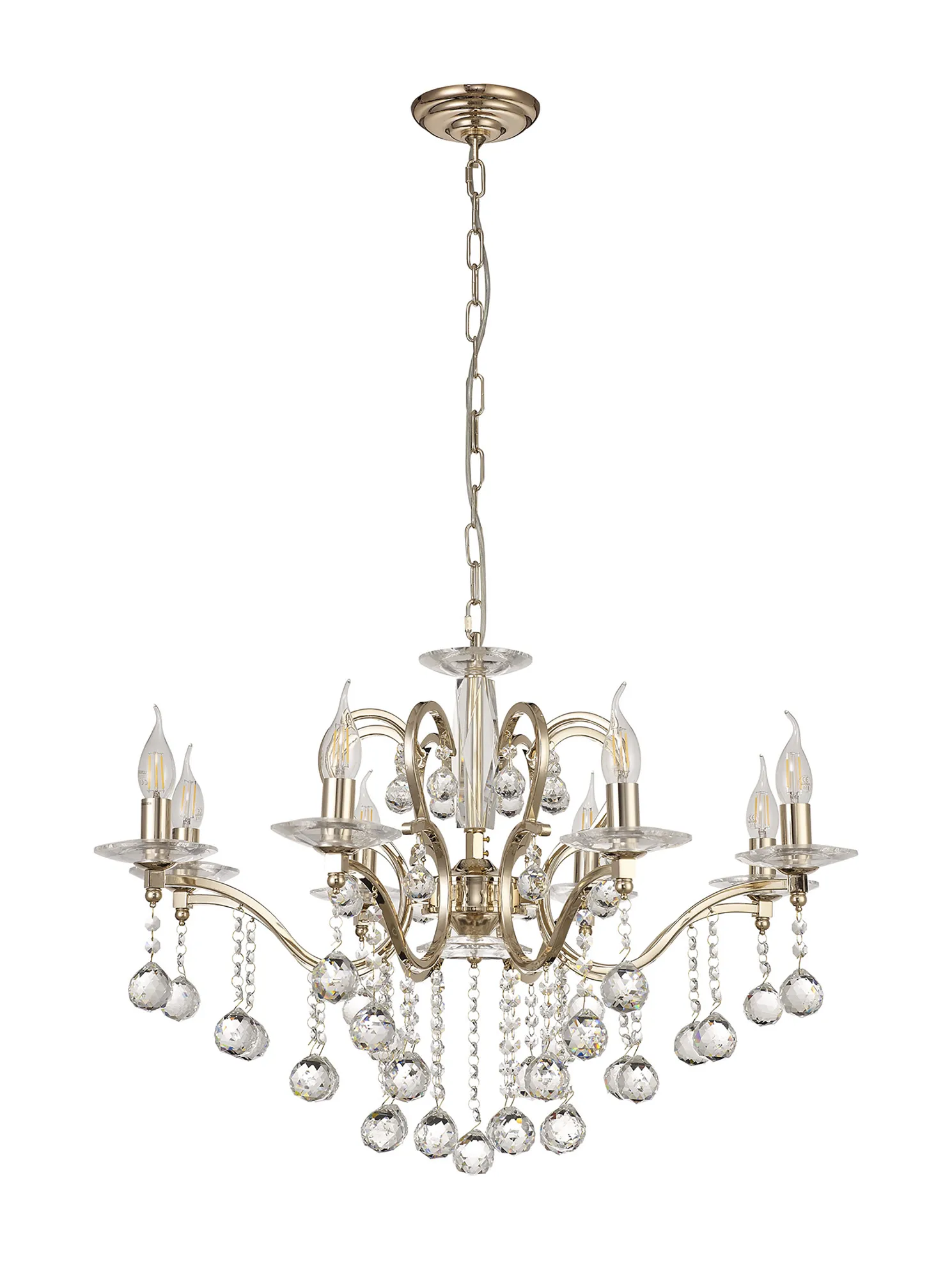 Zinta 8Lt Crystal Chandelier - Various Colours - Image 9